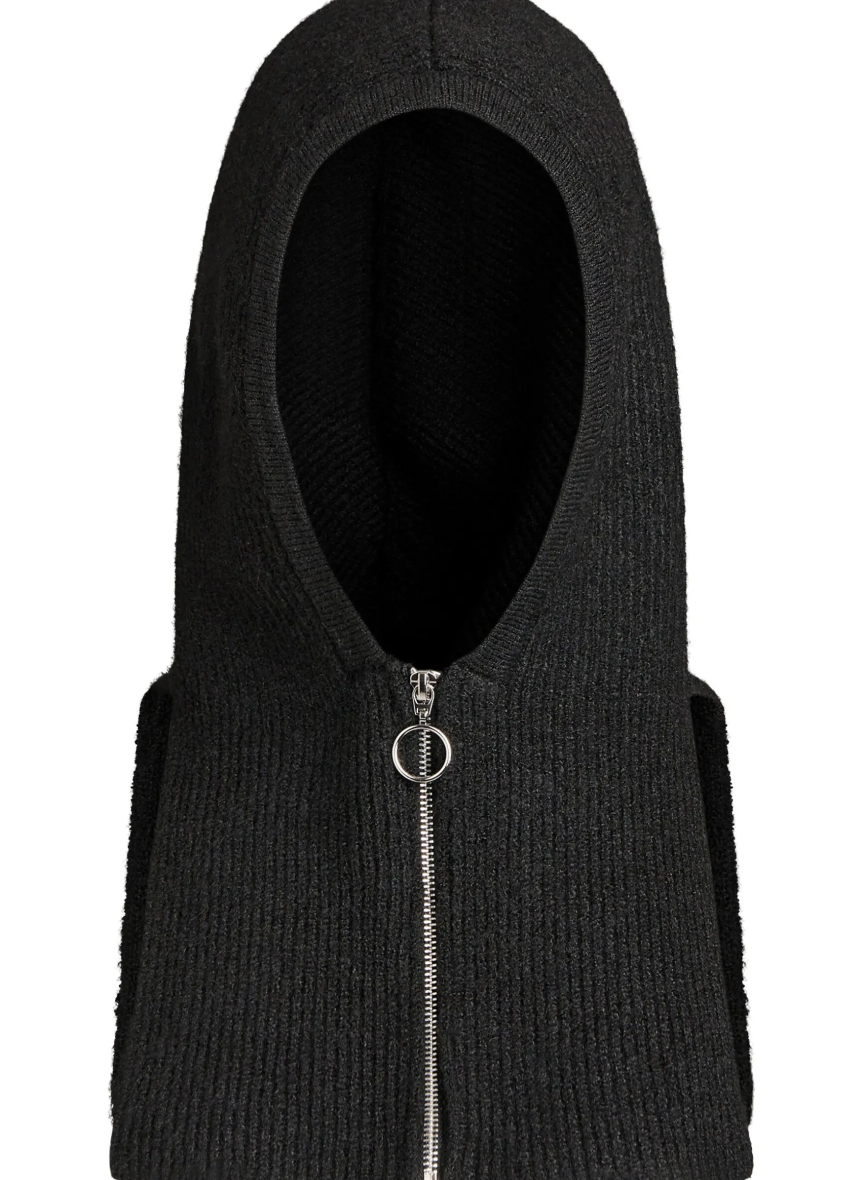 Balaclava aus Rippstrick mit Reißverschluss