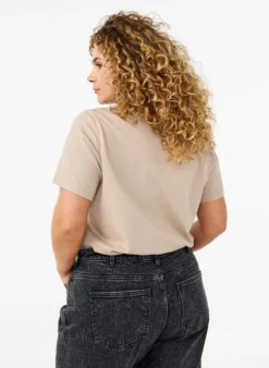 Basic-T-Shirt aus Baumwolle mit Rundhalsausschnitt