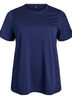 Basic-T-Shirt aus Baumwolle mit Rundhalsausschnitt