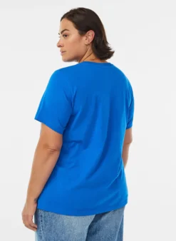 Basic-T-Shirt aus Baumwolle mit Rundhalsausschnitt
