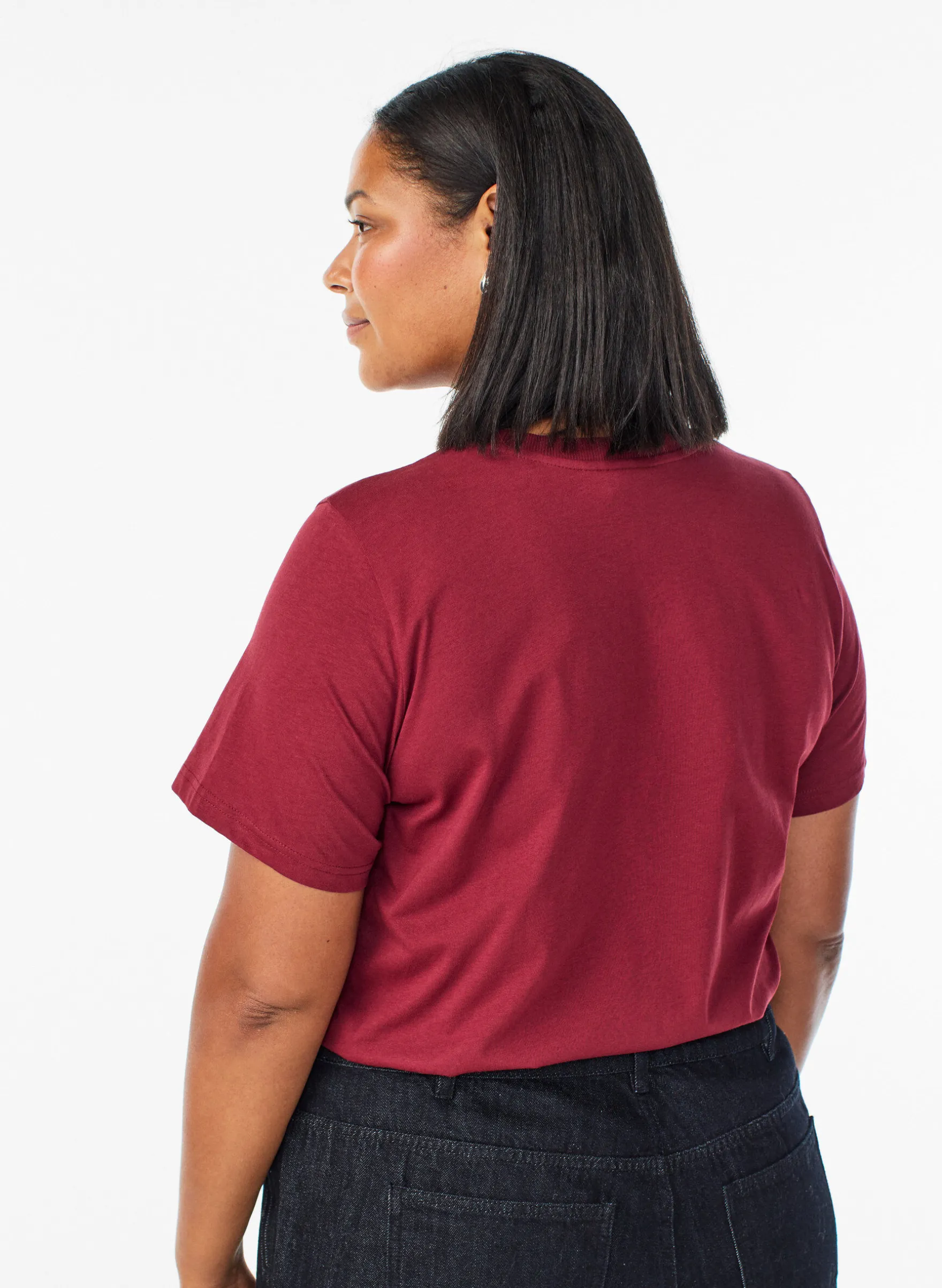 Basic-T-Shirt aus Baumwolle mit Rundhalsausschnitt