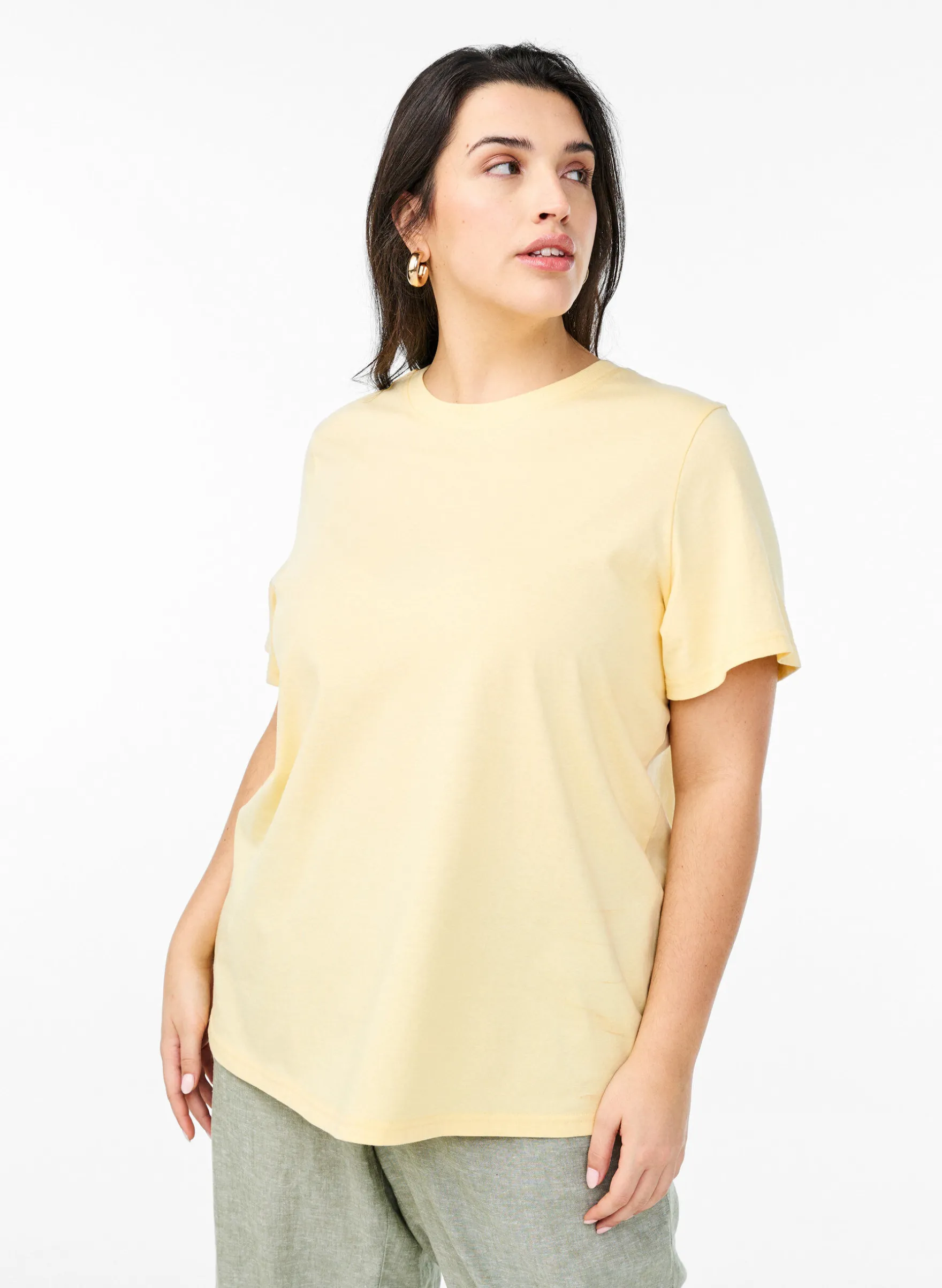 Basic-T-Shirt aus Baumwolle mit Rundhalsausschnitt
