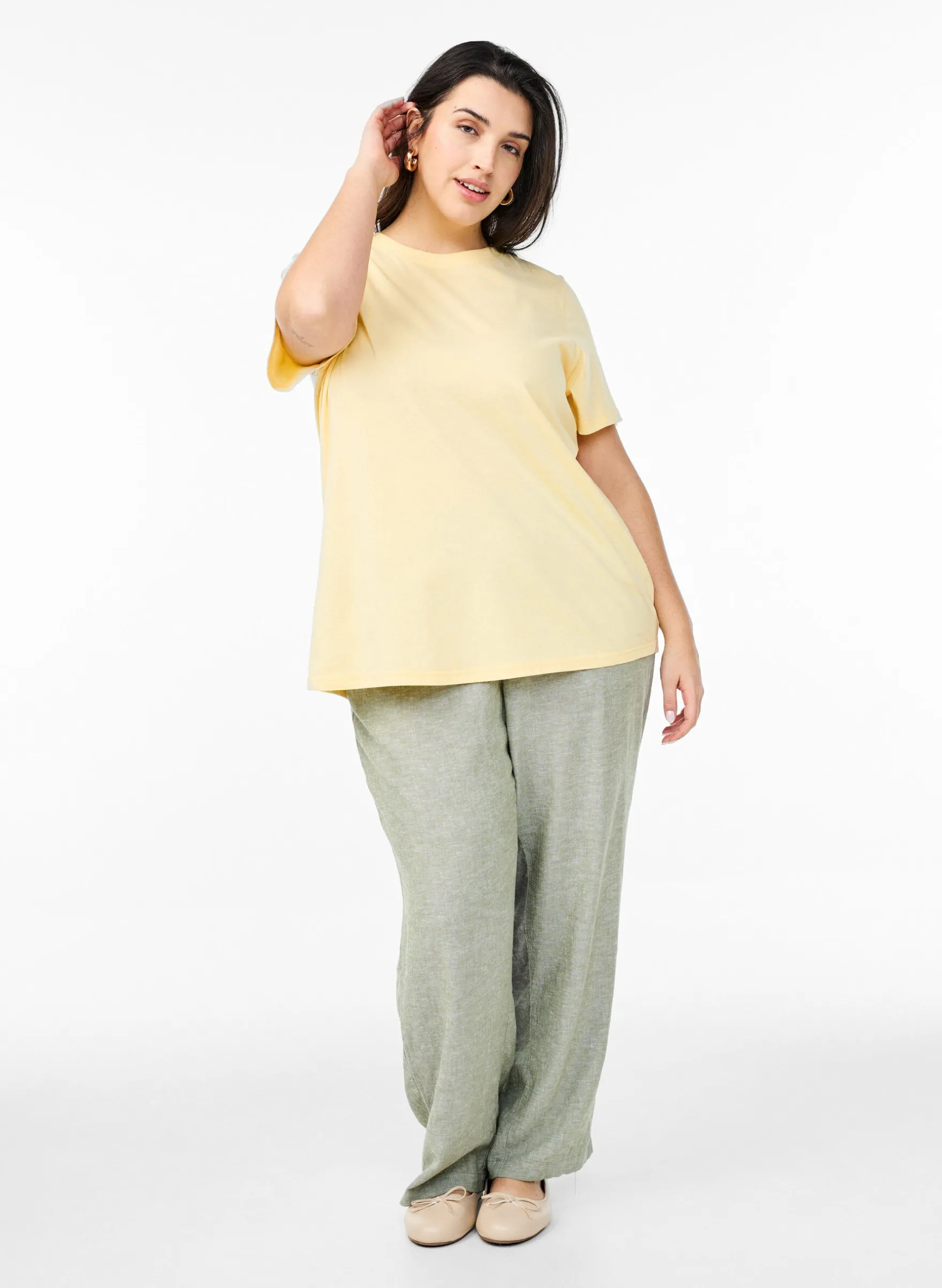 Basic-T-Shirt aus Baumwolle mit Rundhalsausschnitt