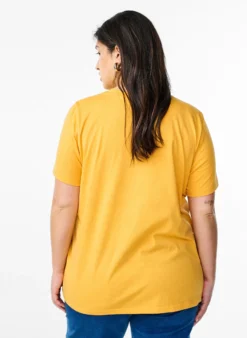 Basic-T-Shirt aus Baumwolle mit Rundhalsausschnitt