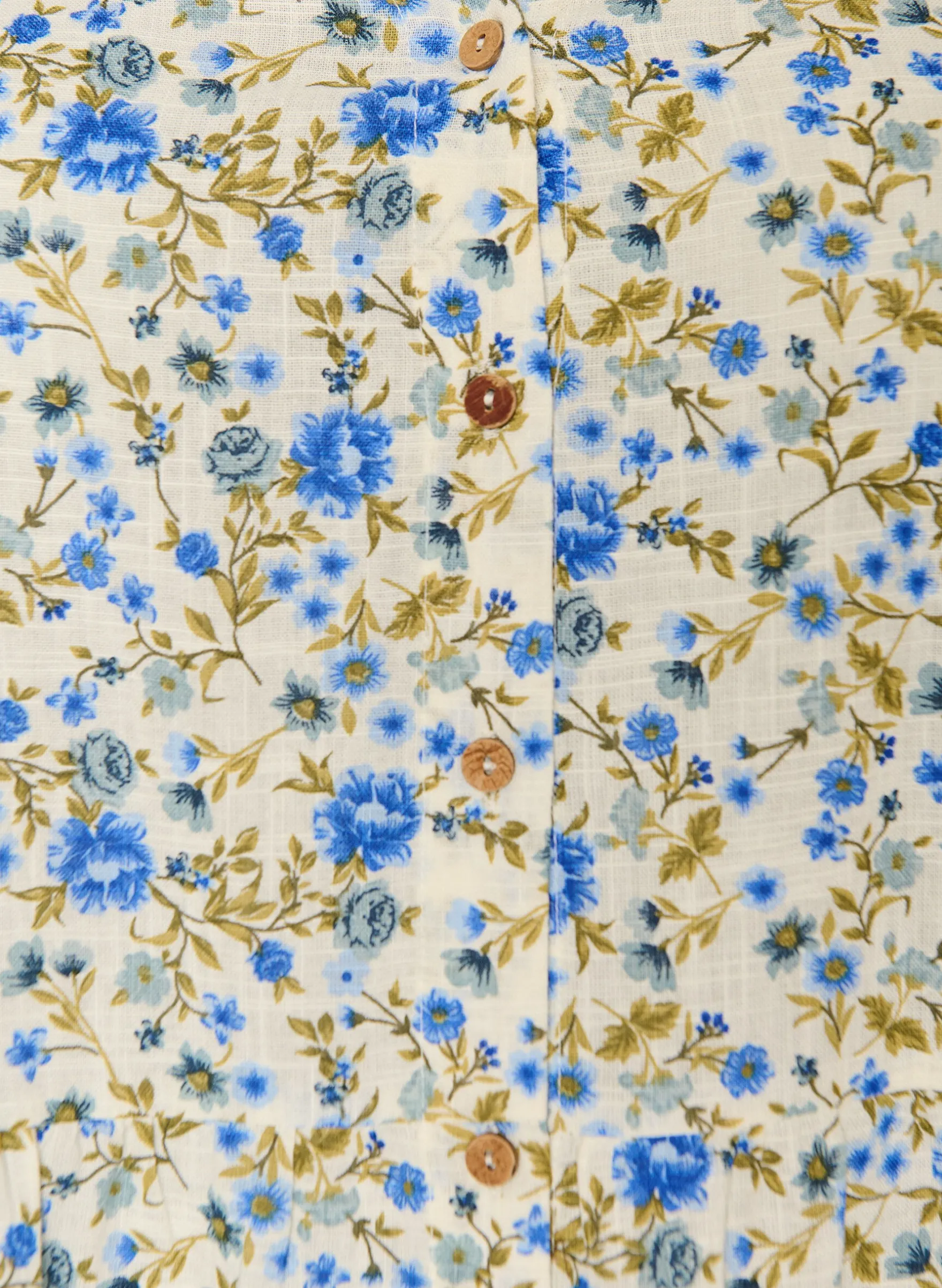 Baumwoll-Midikleid mit Blumenprint