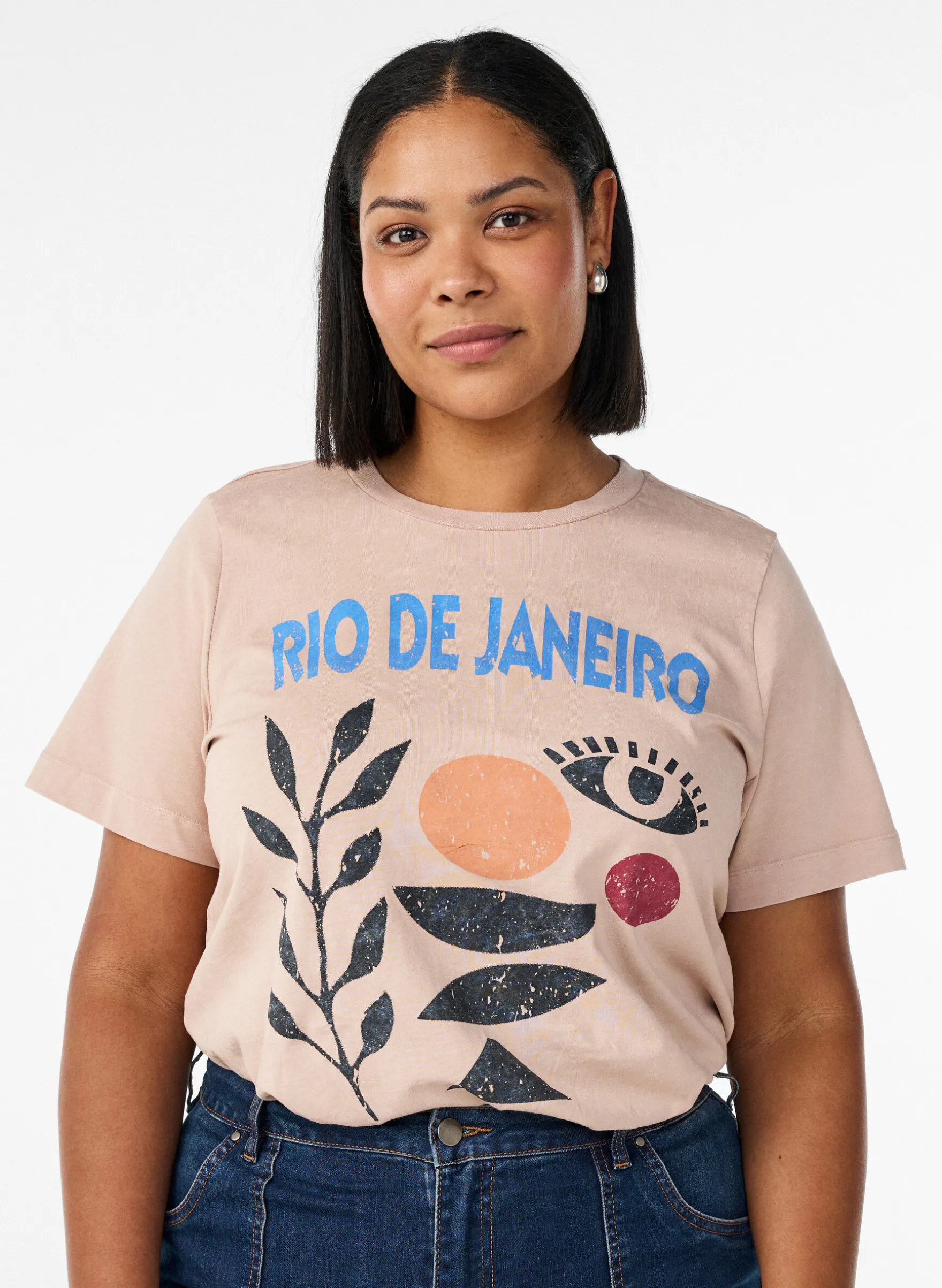 Baumwoll-T-Shirt mit Frontprint