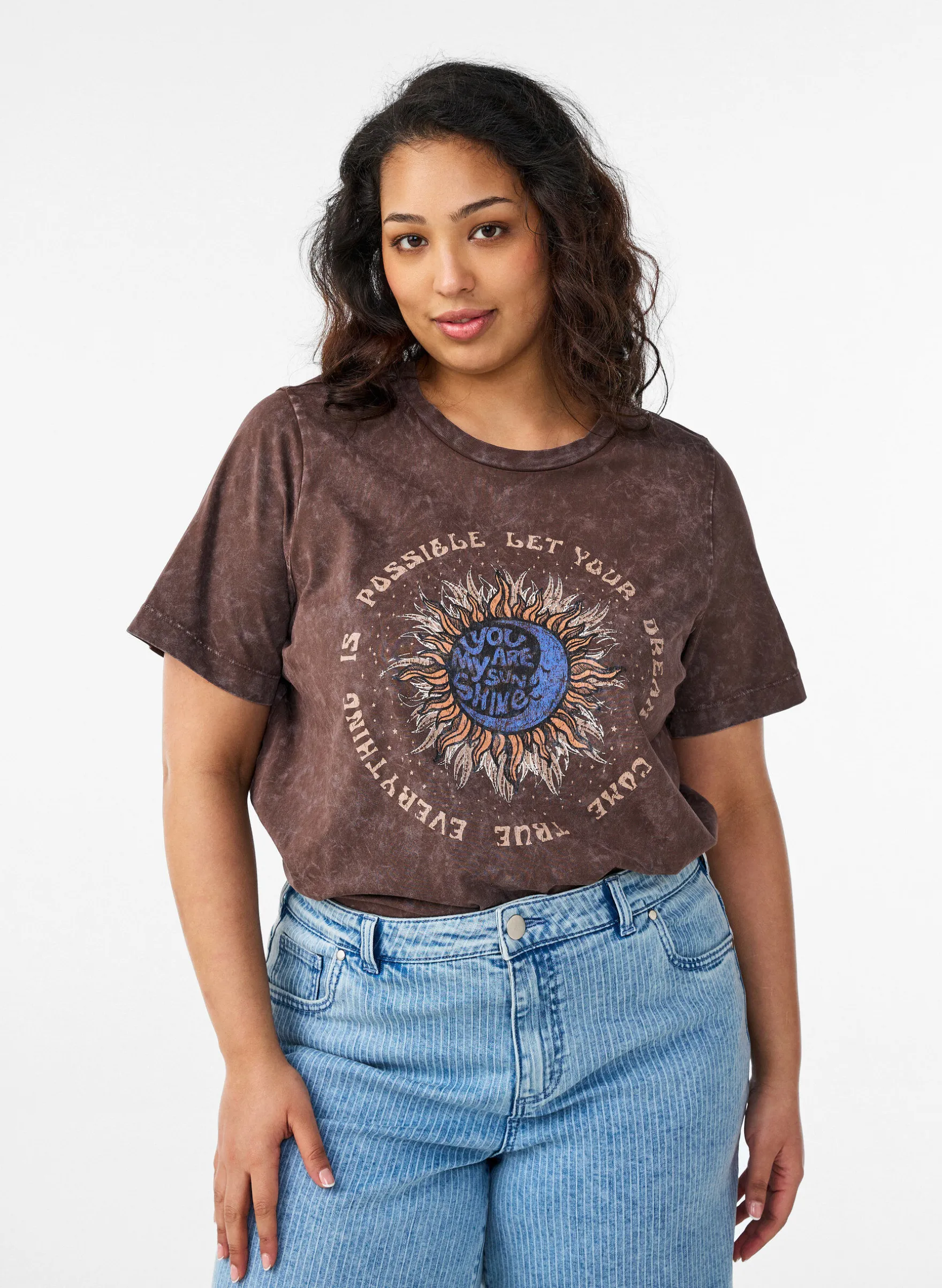 Baumwoll-T-Shirt mit Frontprint