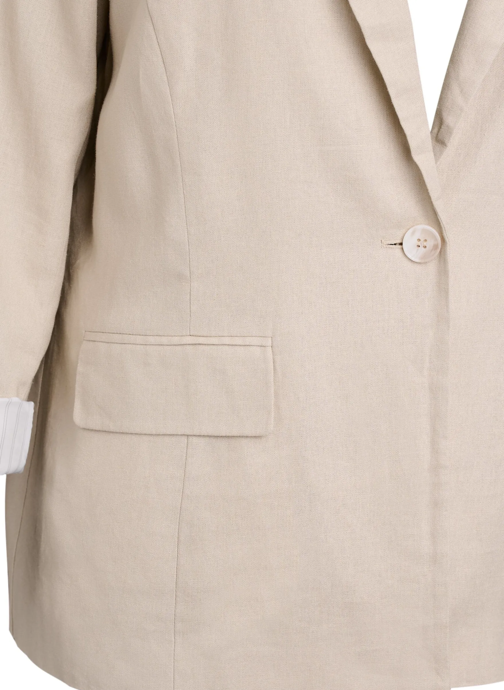 Blazer aus Leinen und Viskose mit Revers und Taschen