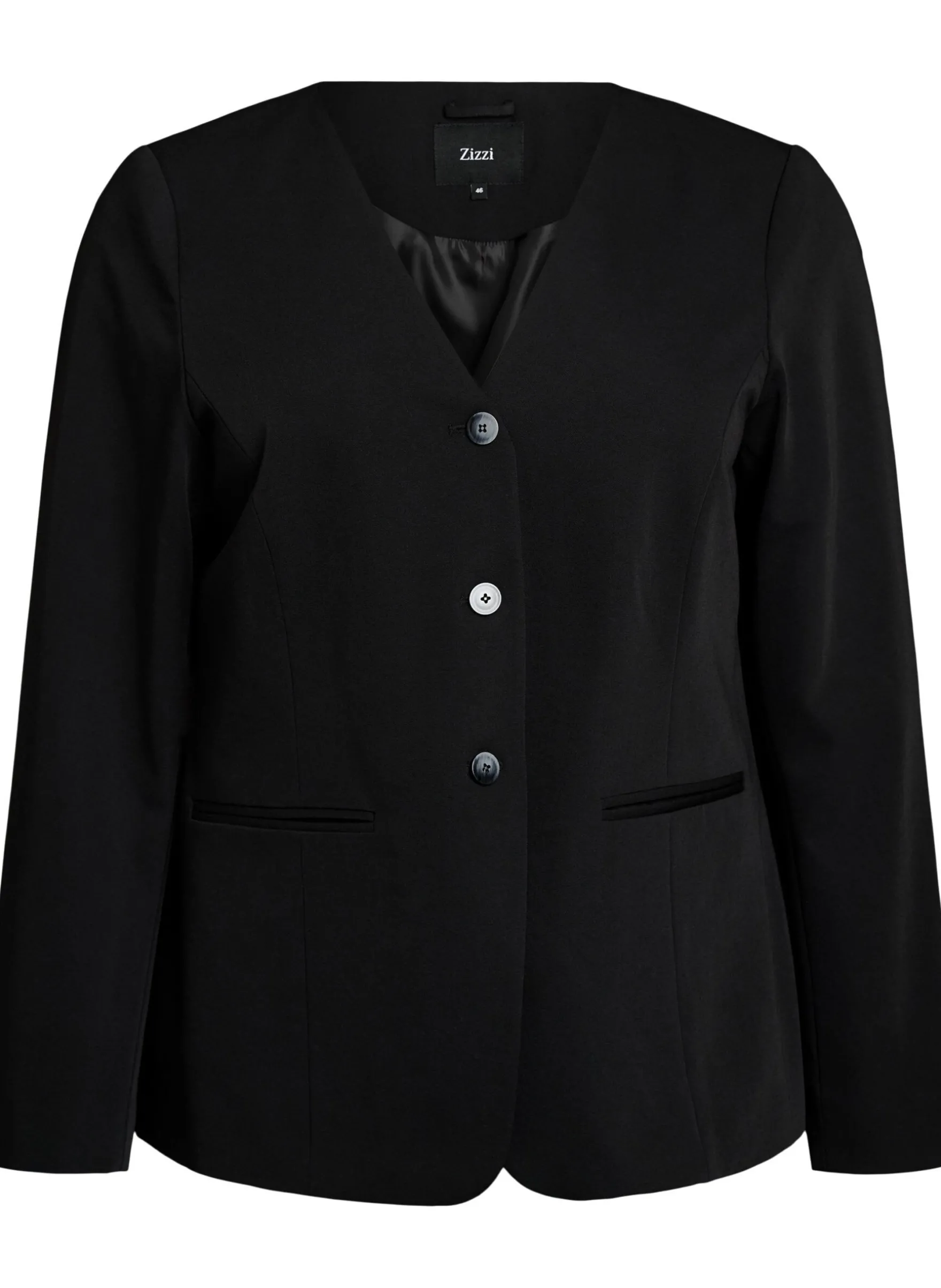 Blazer mit V-Ausschnitt und Knopfverschluss