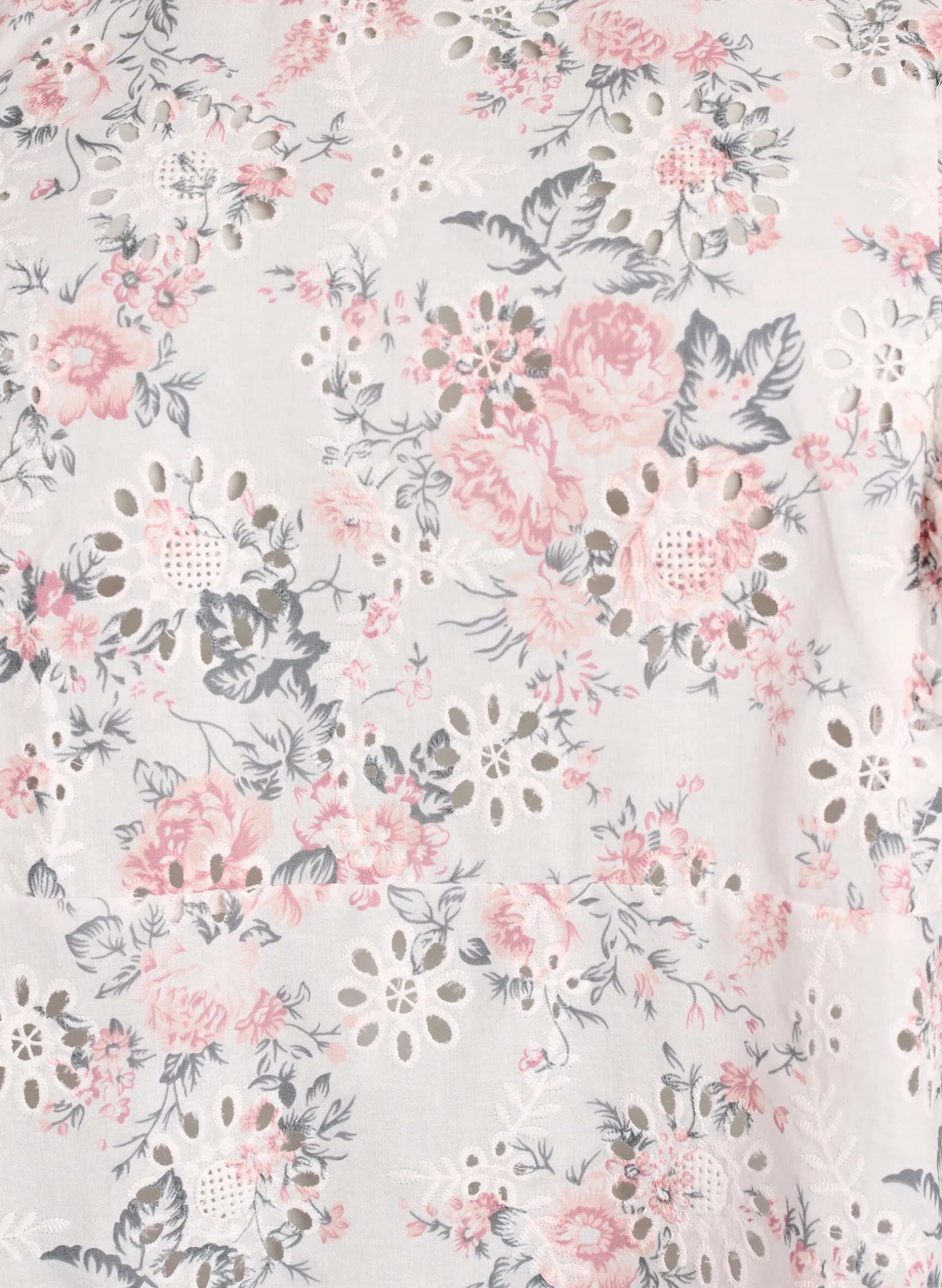 Bluse aus Baumwolle mit Broderie Anglaise und Rüschen