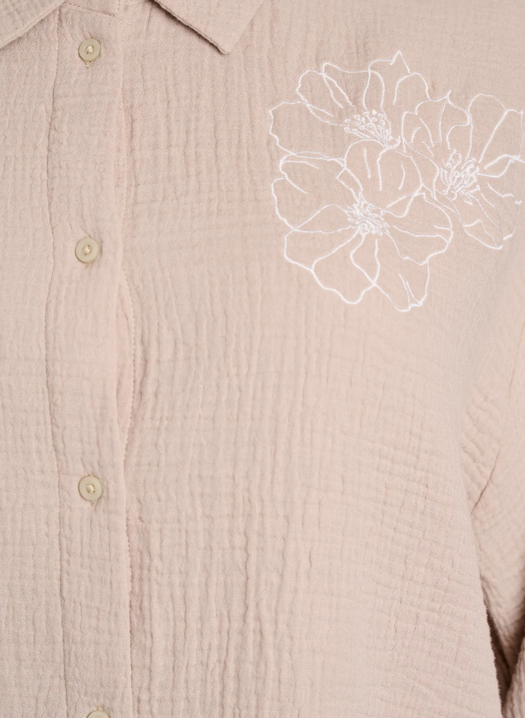 Bluse aus Baumwoll-Musselin mit gestickten Details