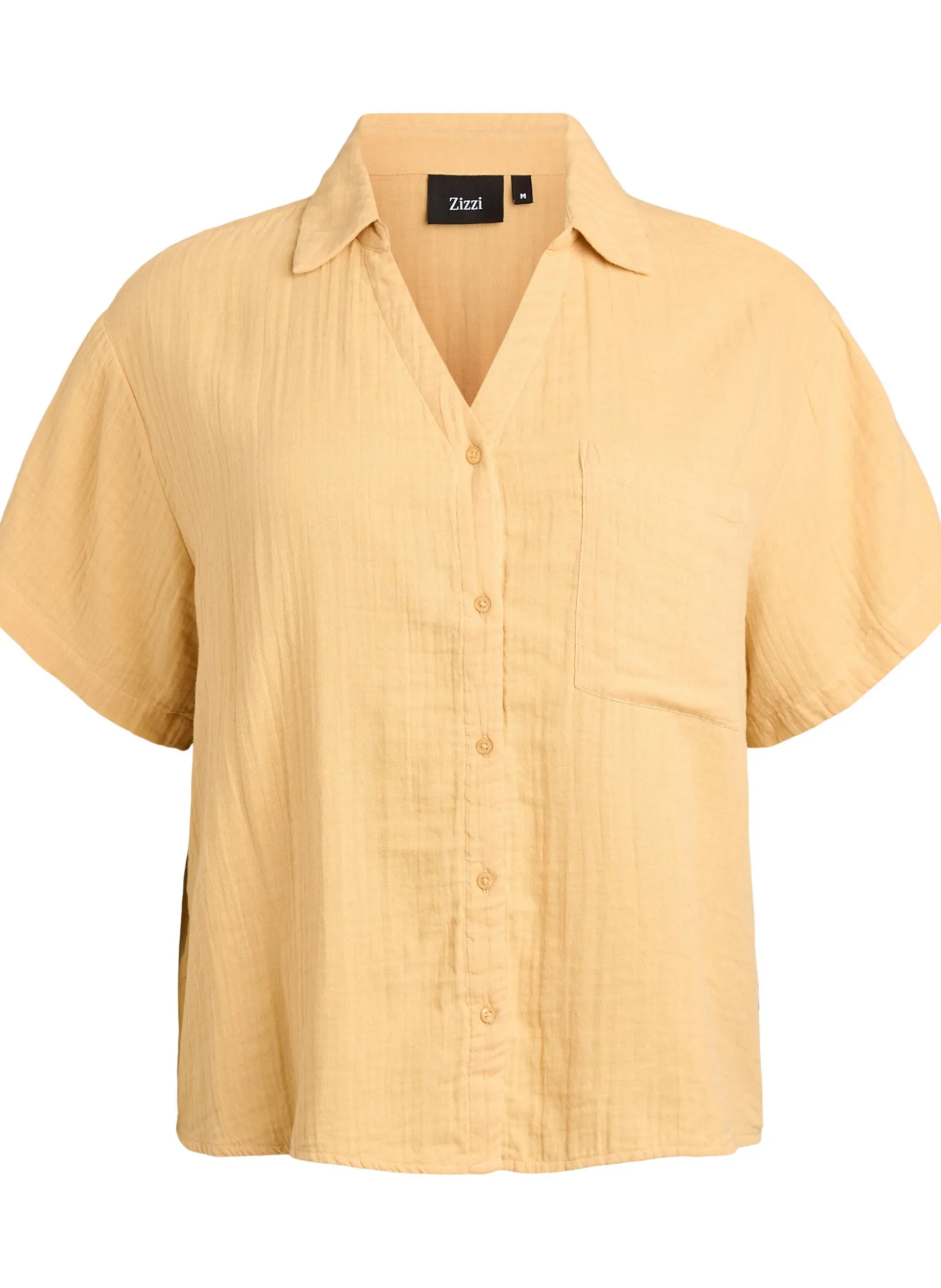 Bluse aus Baumwoll-Musselin mit kurzen Ärmeln