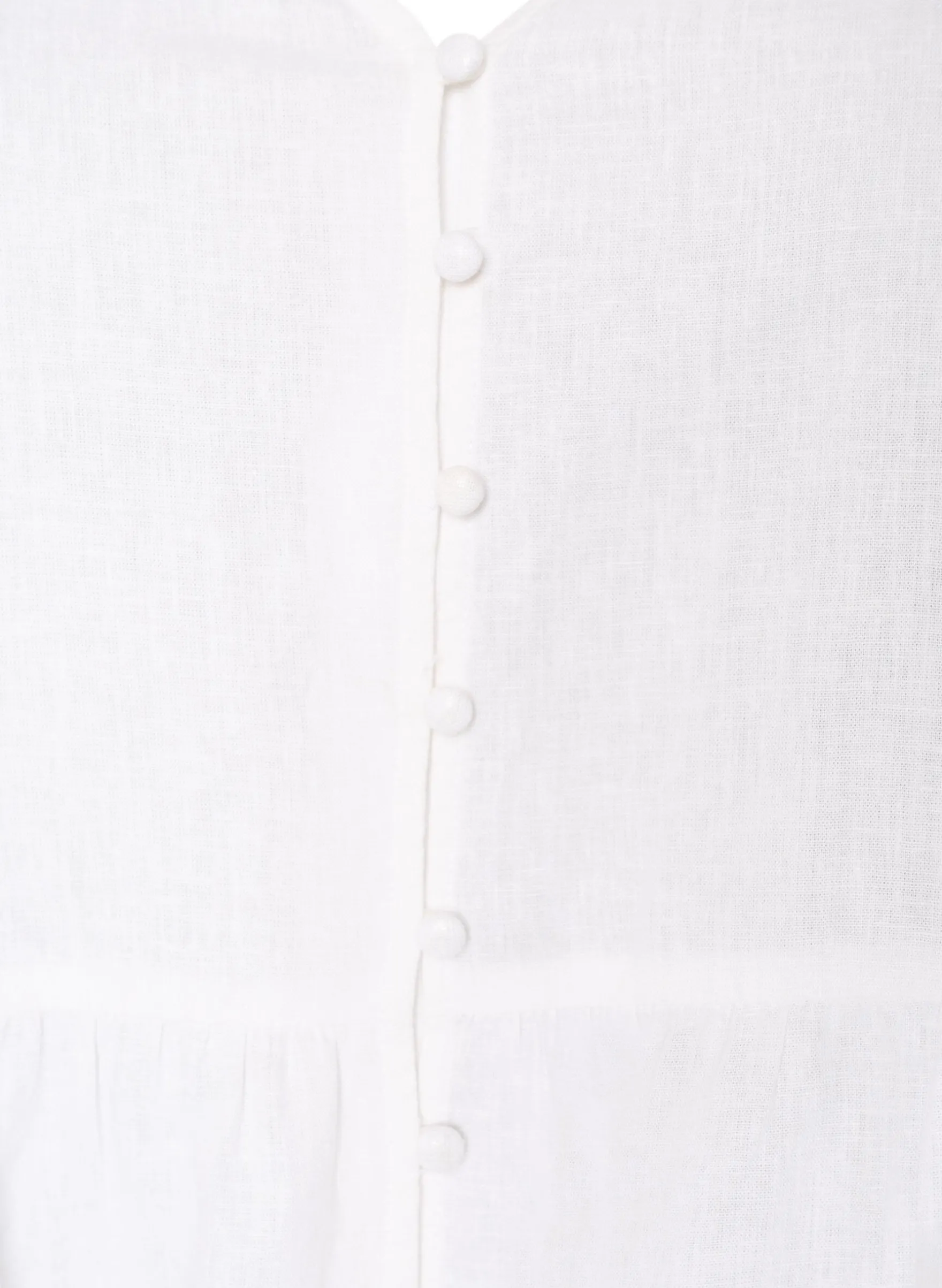 Bluse aus Leinen und Viskose mit V-Ausschnitt und Knopfverschluss