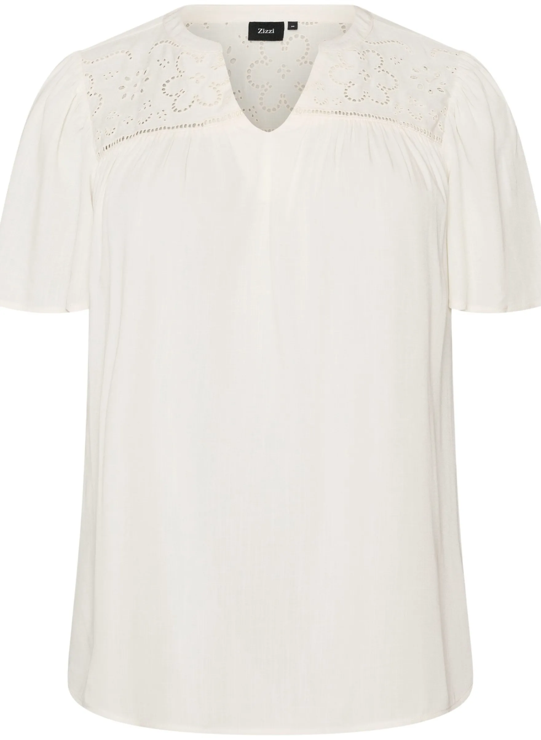 Bluse aus Viskose mit Broderie Anglaise