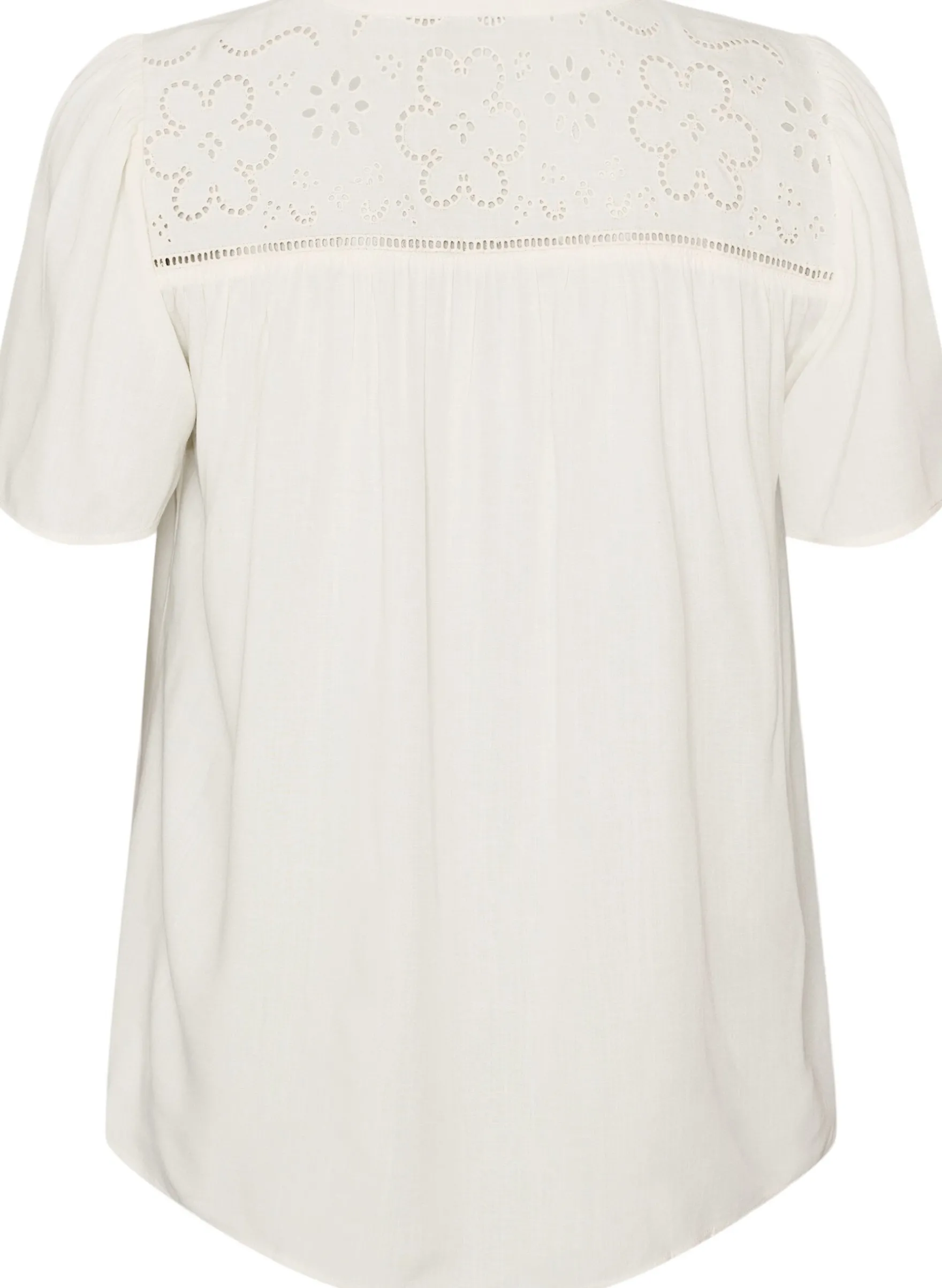Bluse aus Viskose mit Broderie Anglaise