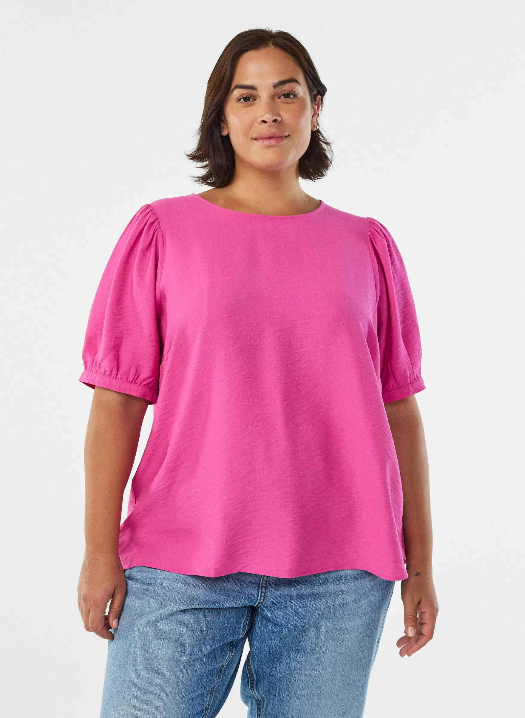 Bluse aus Viskose mit halben Ärmeln