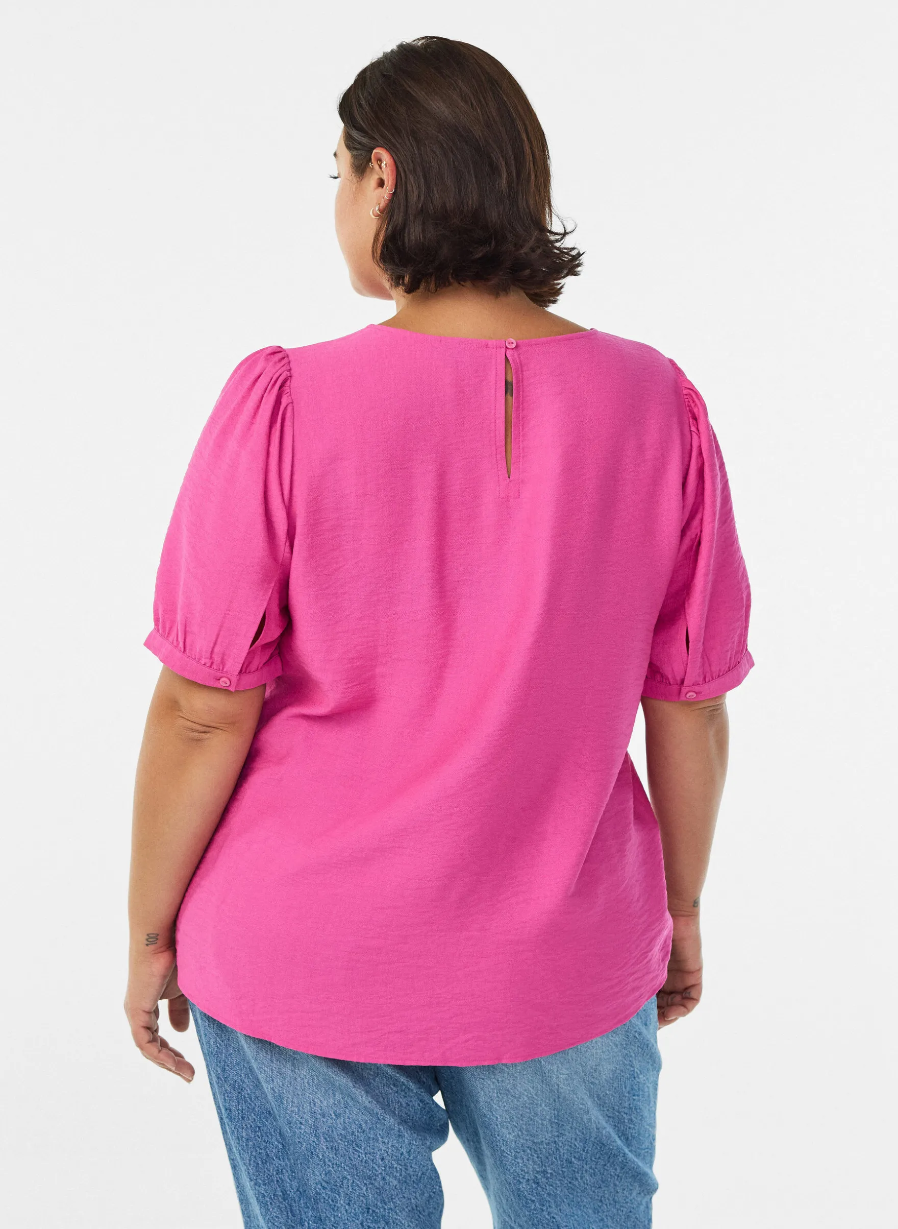 Bluse aus Viskose mit halben Ärmeln