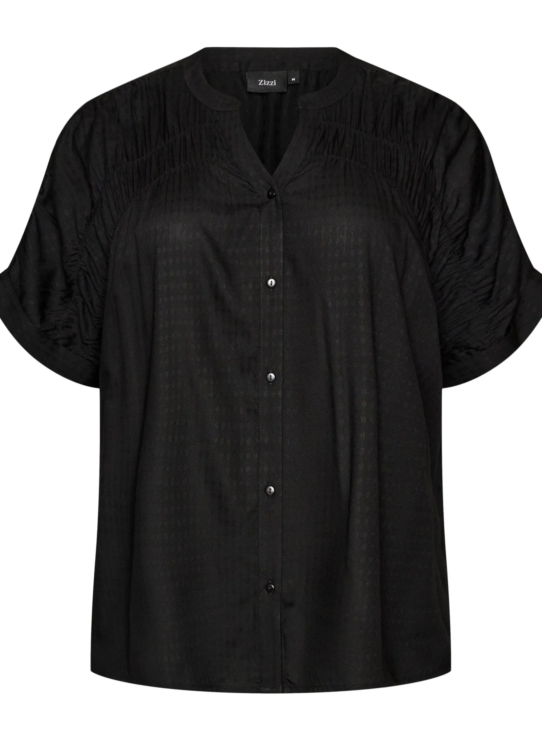 Bluse aus Viskose mit kurzen Ärmeln und Raffdetails