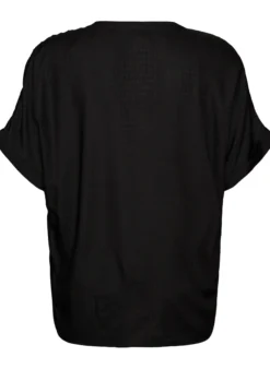 Bluse aus Viskose mit kurzen Ärmeln und Raffdetails