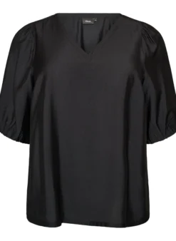 Bluse aus Viskose mit V-Ausschnitt