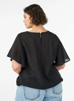 Bluse mit Ballonform und Flügelärmeln