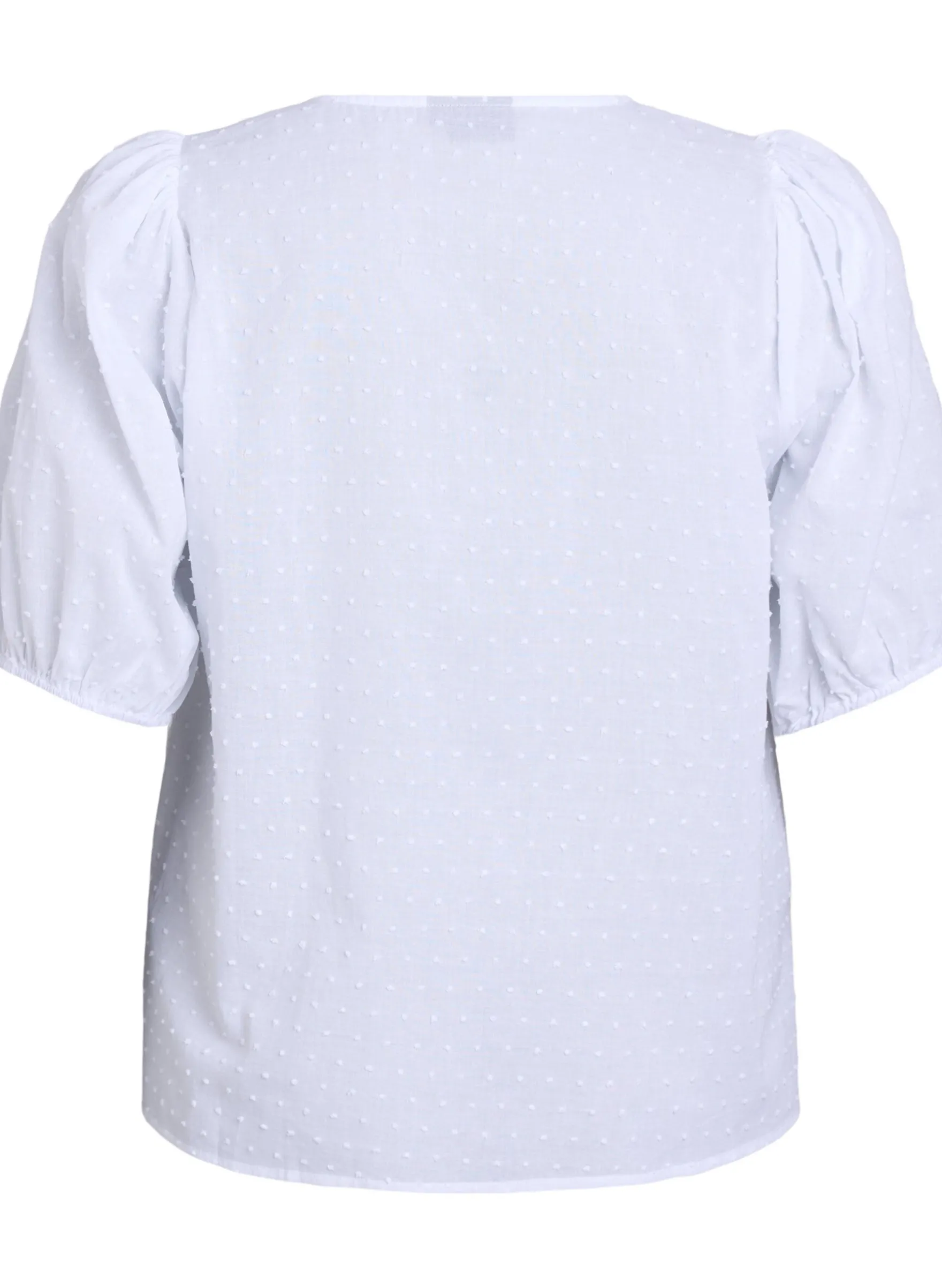 Bluse mit Bindeband und gepunkteter Textur