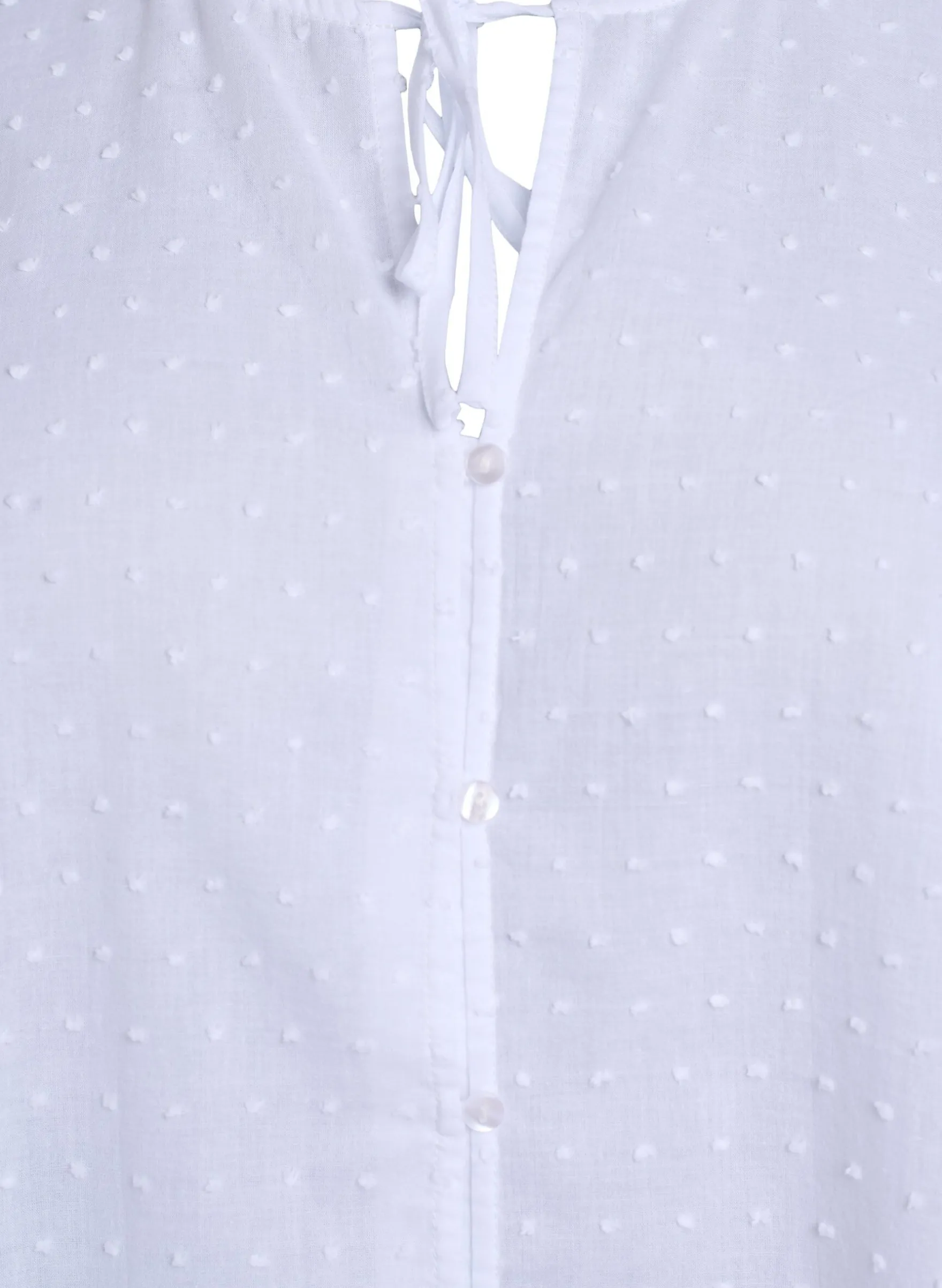 Bluse mit Bindeband und gepunkteter Textur