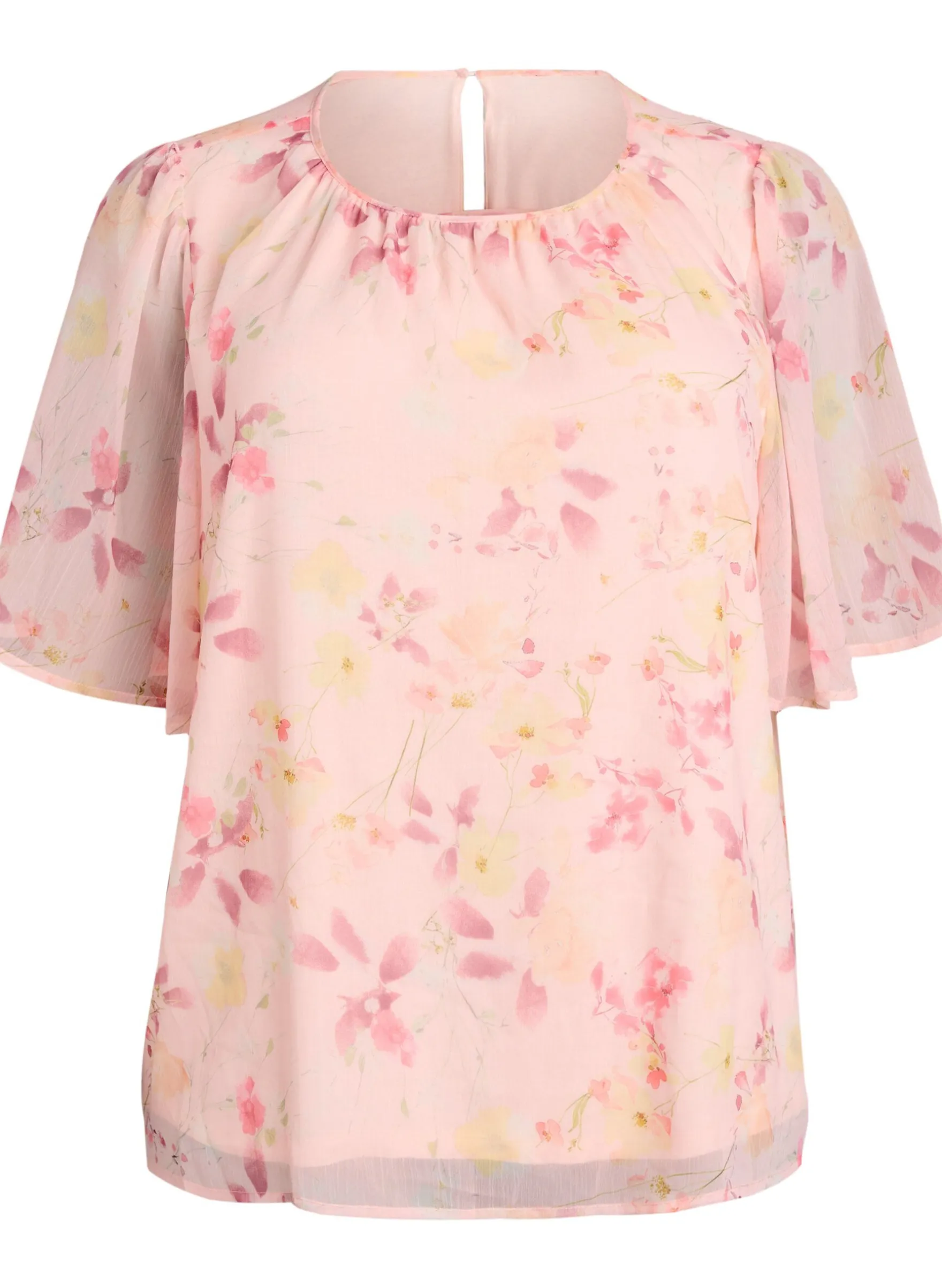 Bluse mit Blumenprint und luftigen Ärmeln