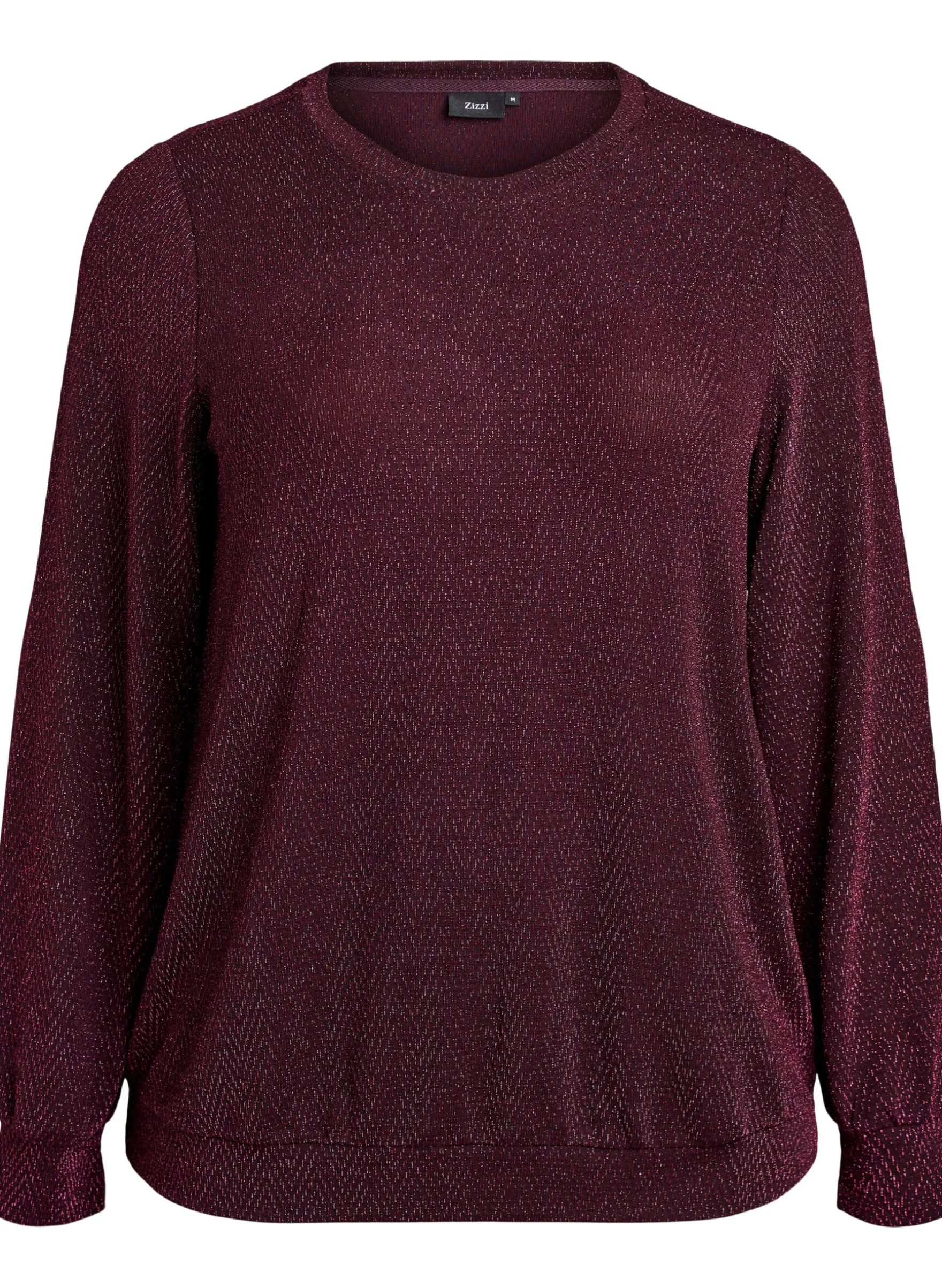 Bluse mit Fischgrätenmuster und Glitzerfaden