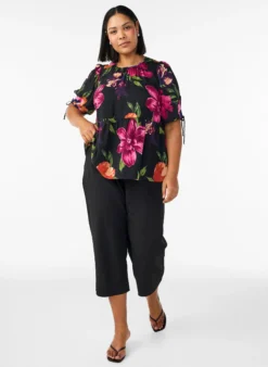 Bluse mit geblümtem Print und Peplum