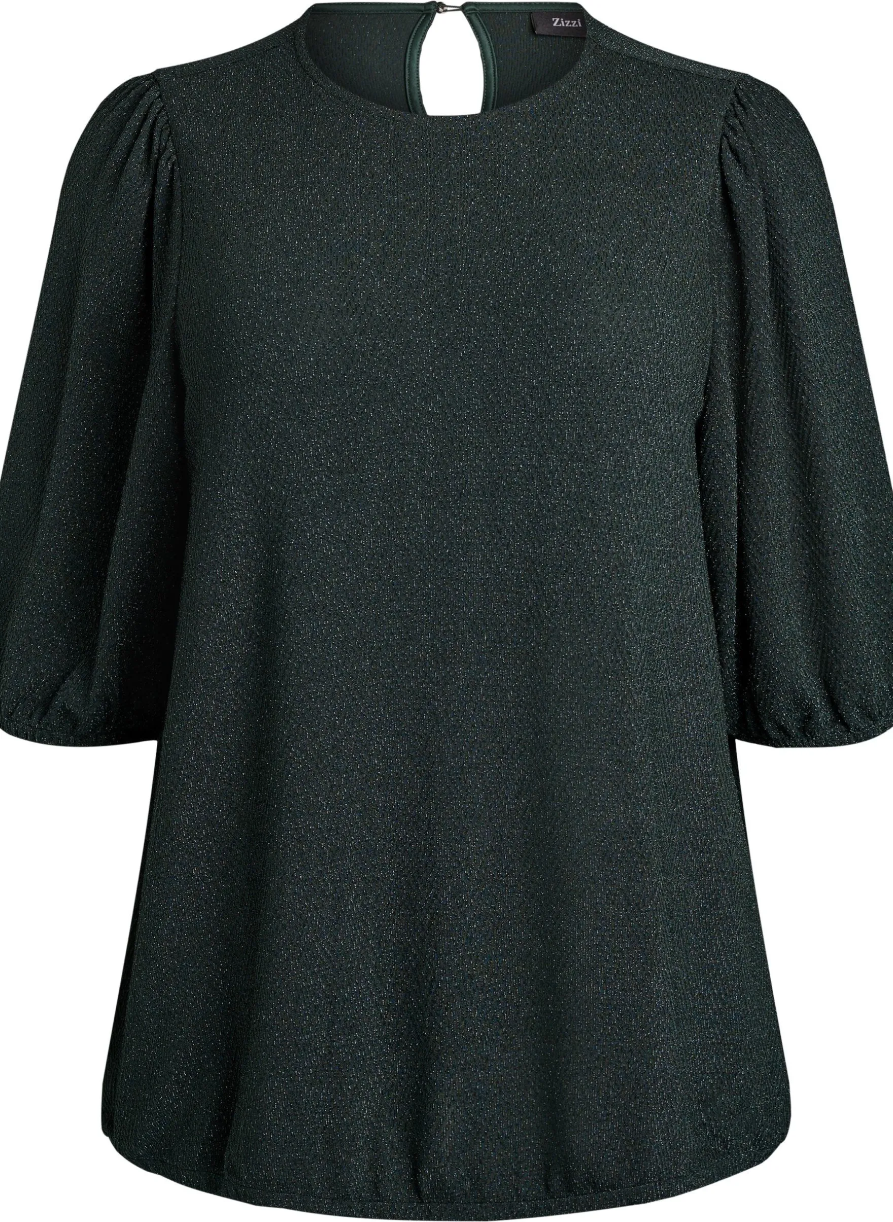 Bluse mit Glitzermuster und 3/4-Ärmeln