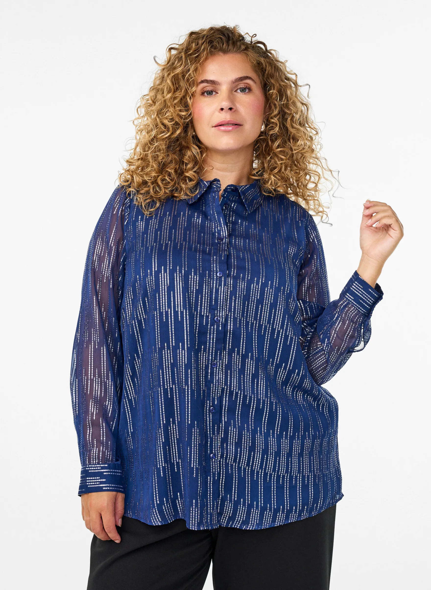 Bluse mit glitzerndem Muster