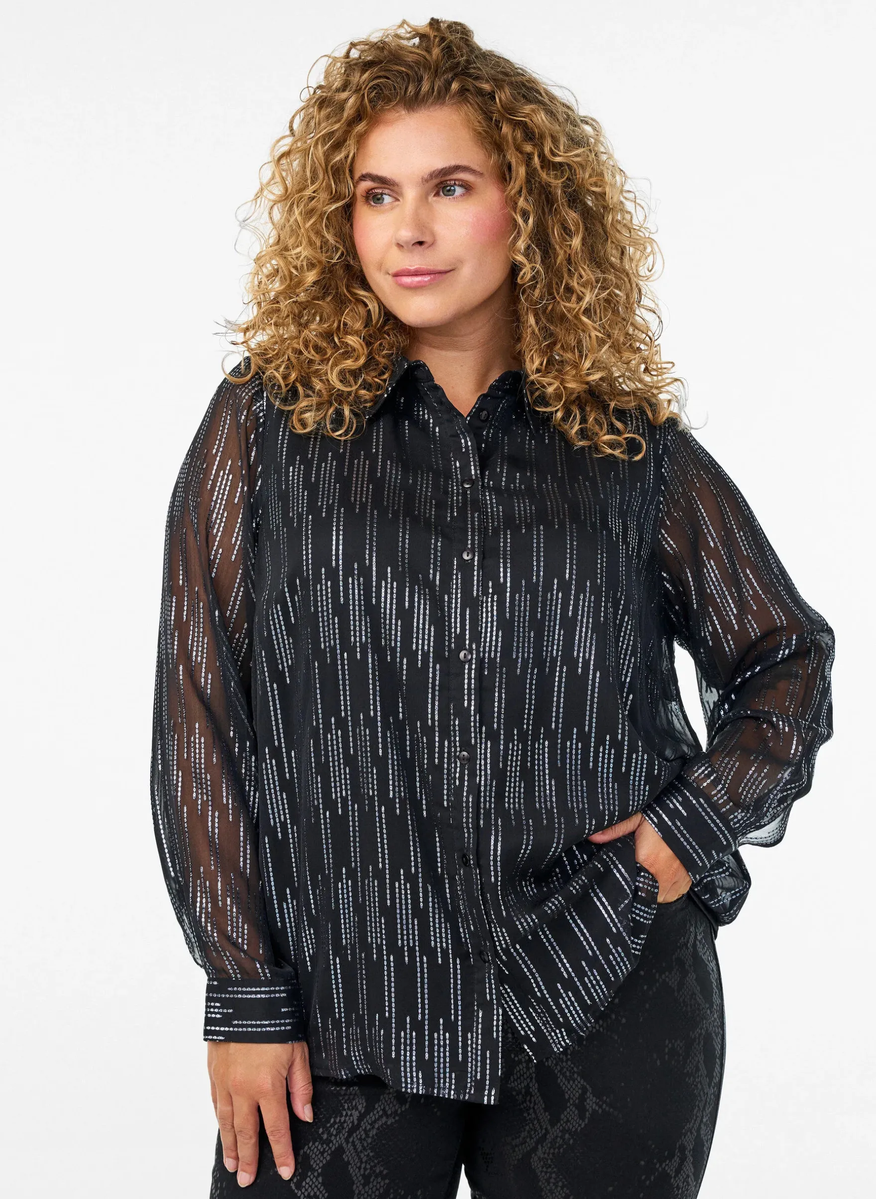 Bluse mit glitzerndem Muster