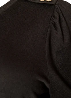 Bluse mit Knopfdetail und kurzen Puffärmeln