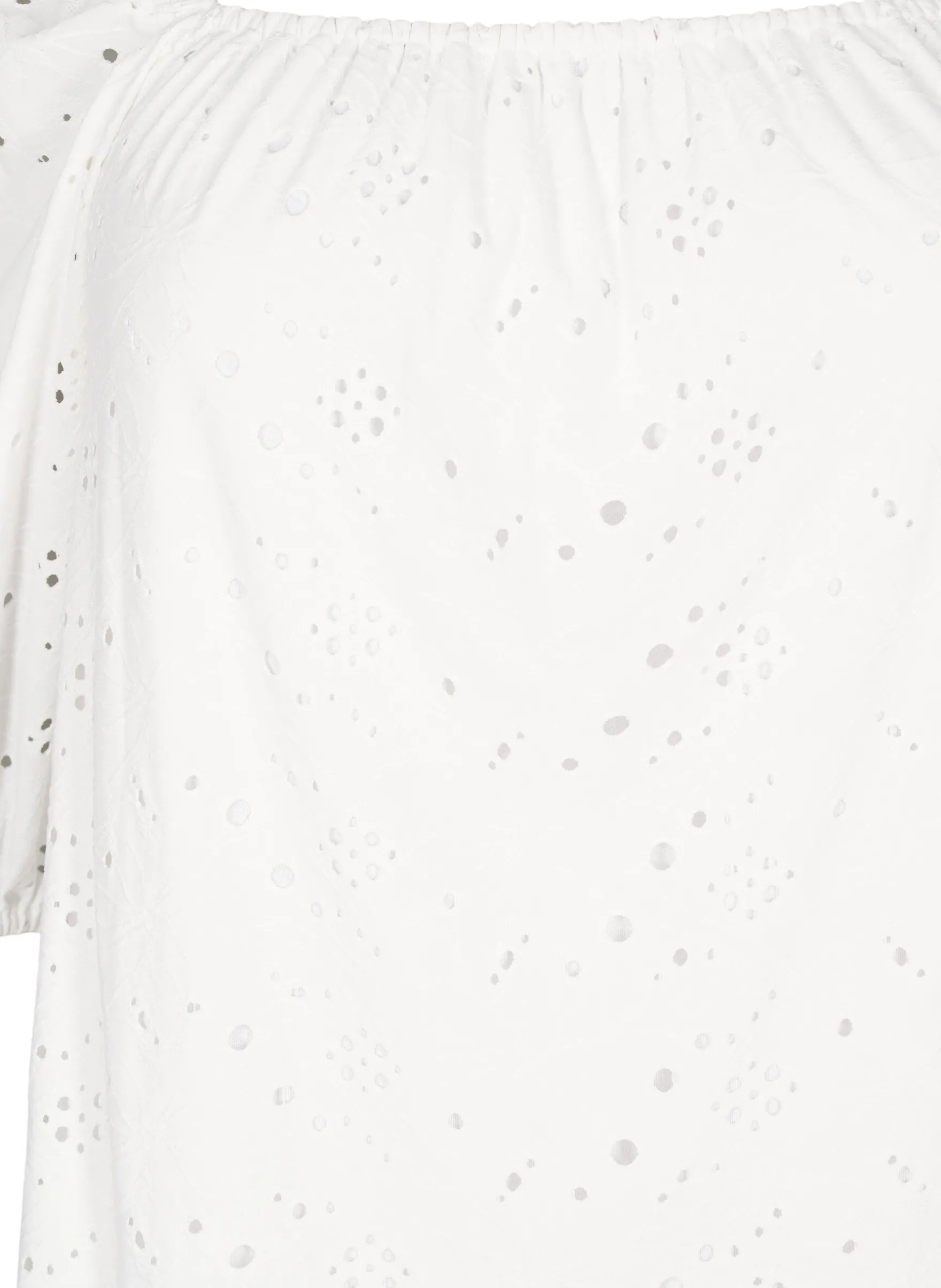 Bluse mit kurzen Puffärmeln und Lochmuster