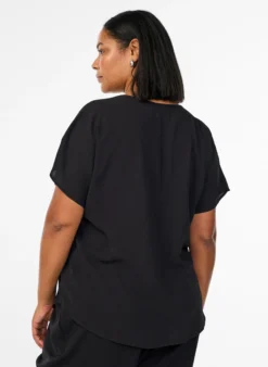 Bluse mit kurzen Ärmeln und Rundhalsausschnitt