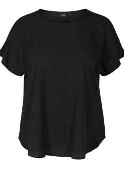 Bluse mit kurzen Ärmeln und Rundhalsausschnitt