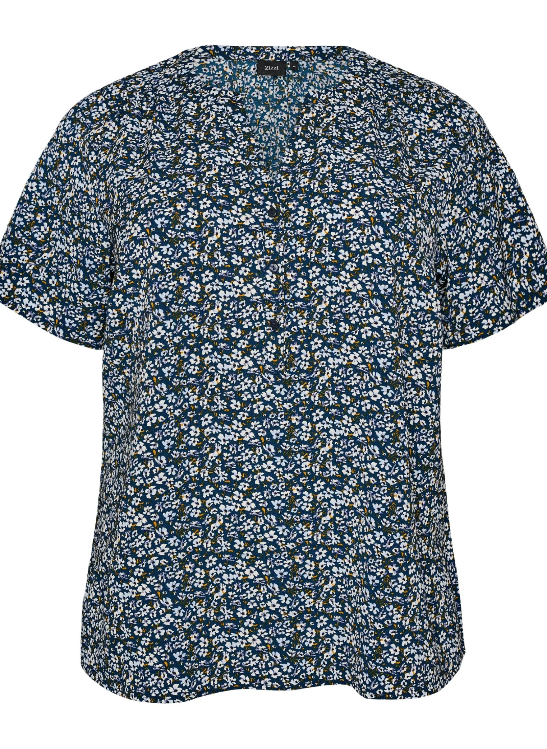 Bluse mit kurzen Ärmeln und V-Ausschnitt