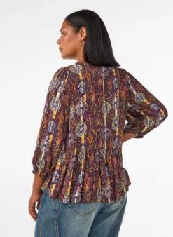 Bluse mit Paisleymuster und Spitzendetails
