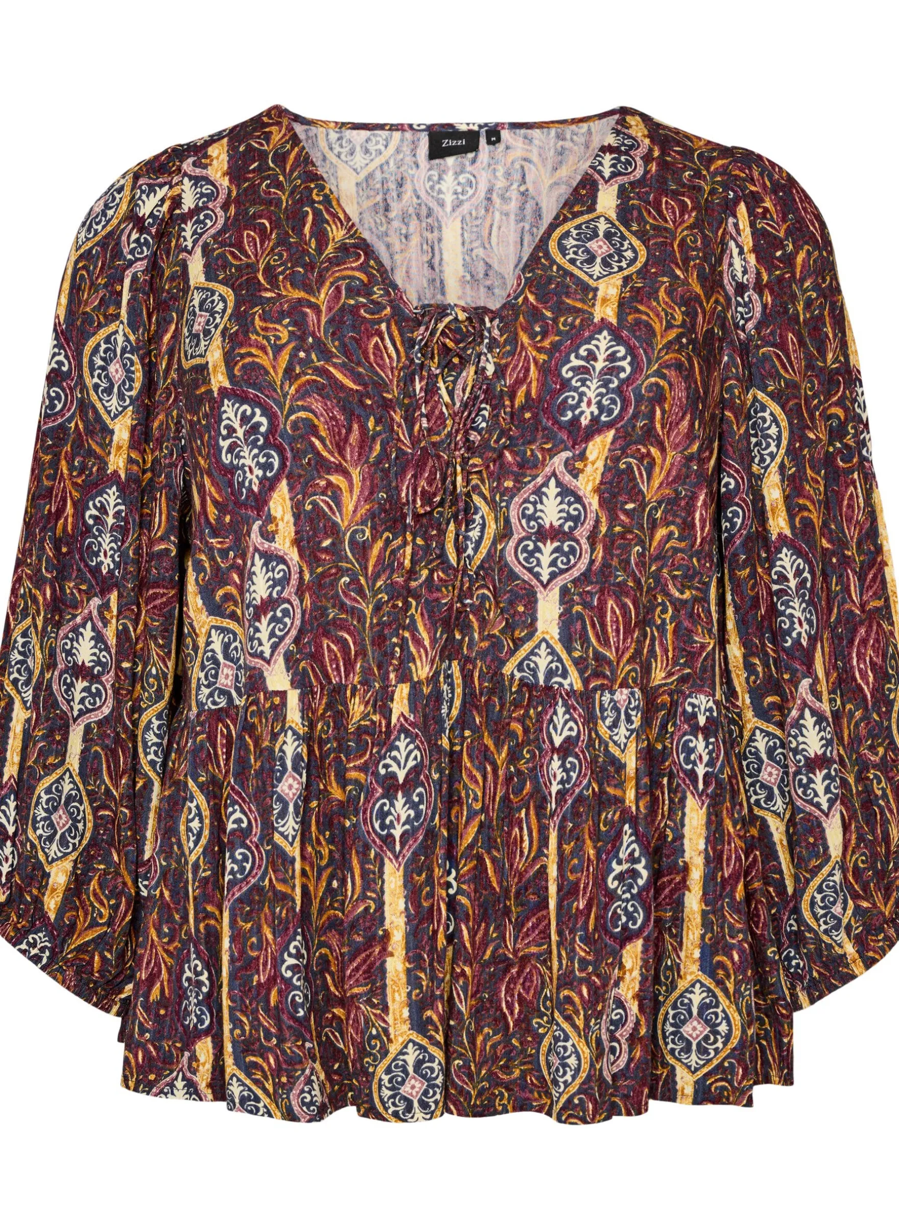 Bluse mit Paisleymuster und Spitzendetails