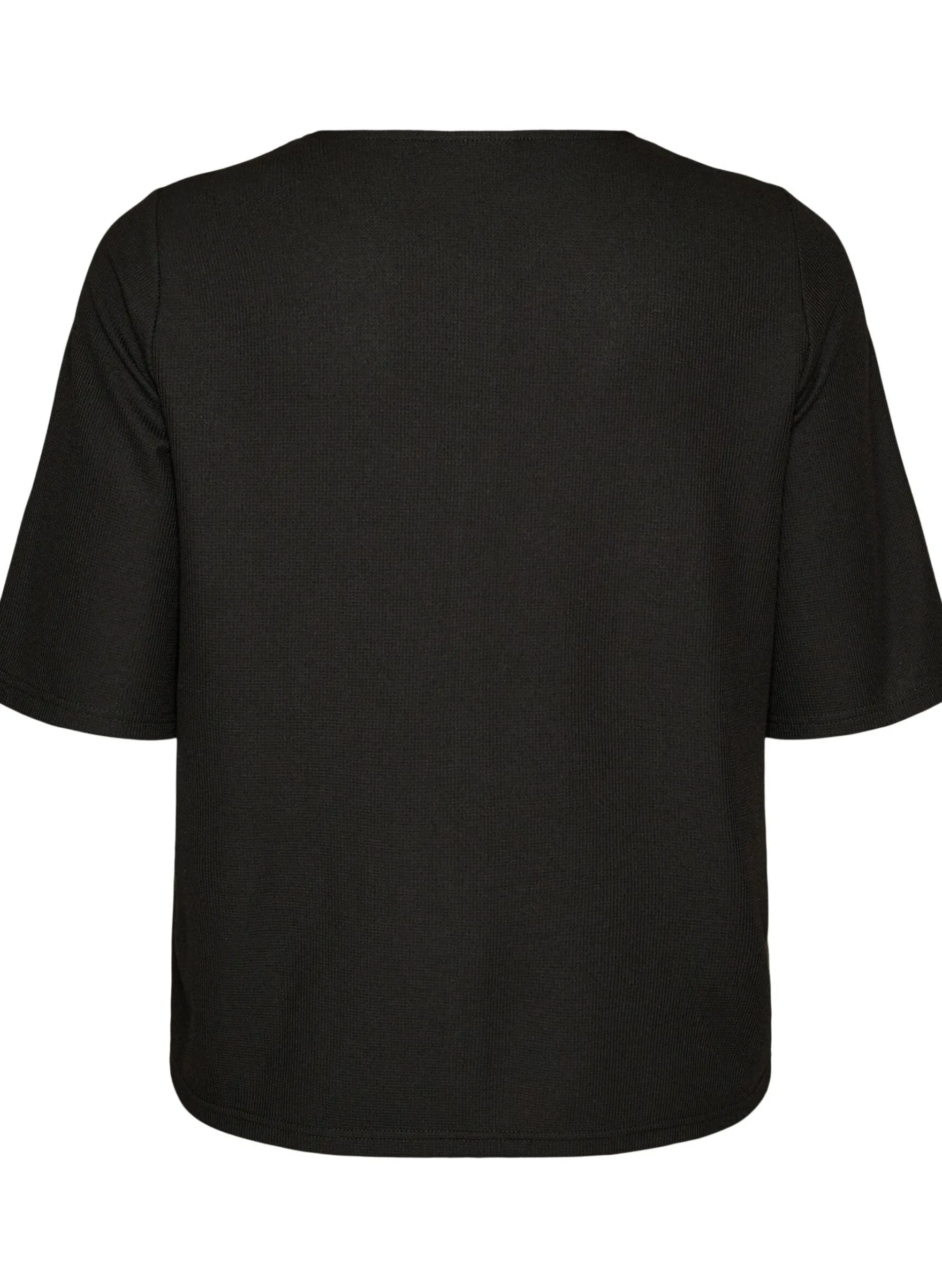 Bluse mit Rippstruktur und Knopfleiste