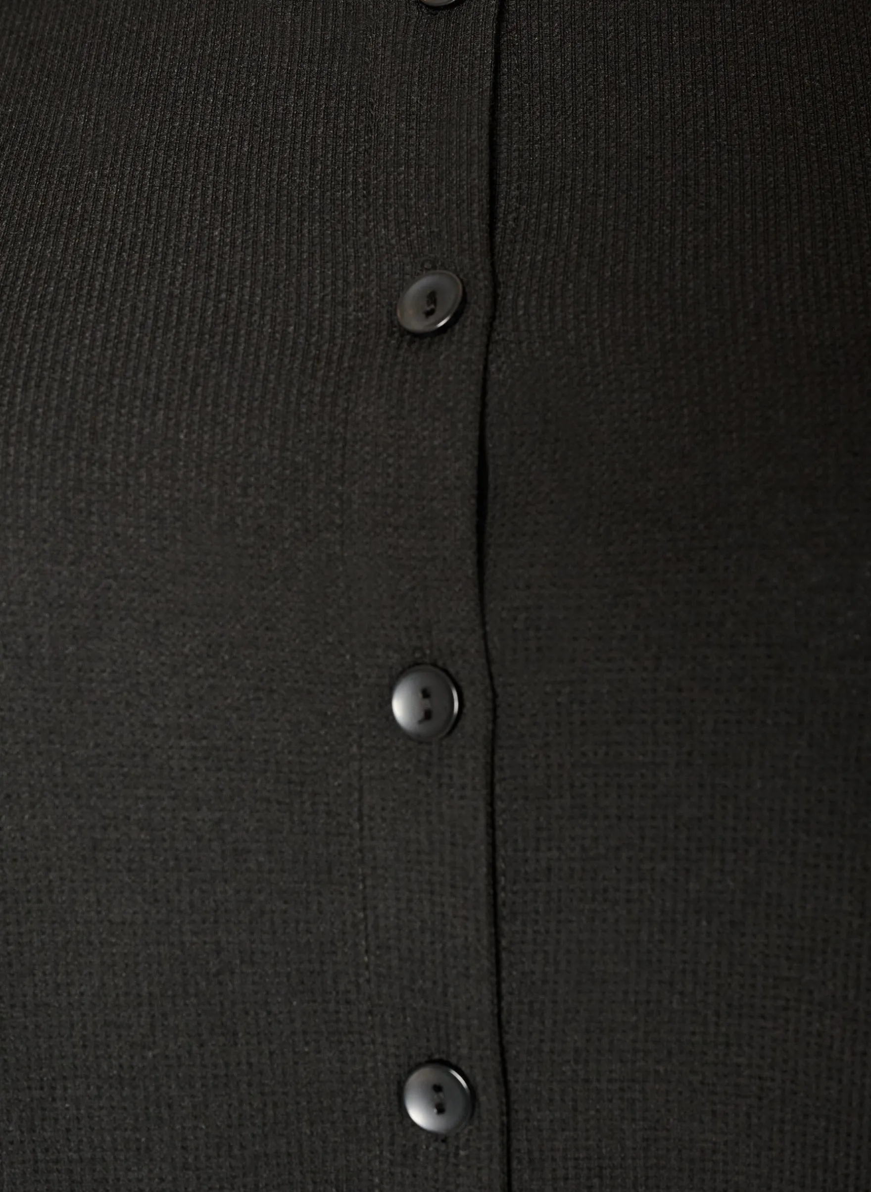 Bluse mit Rippstruktur und Knopfleiste