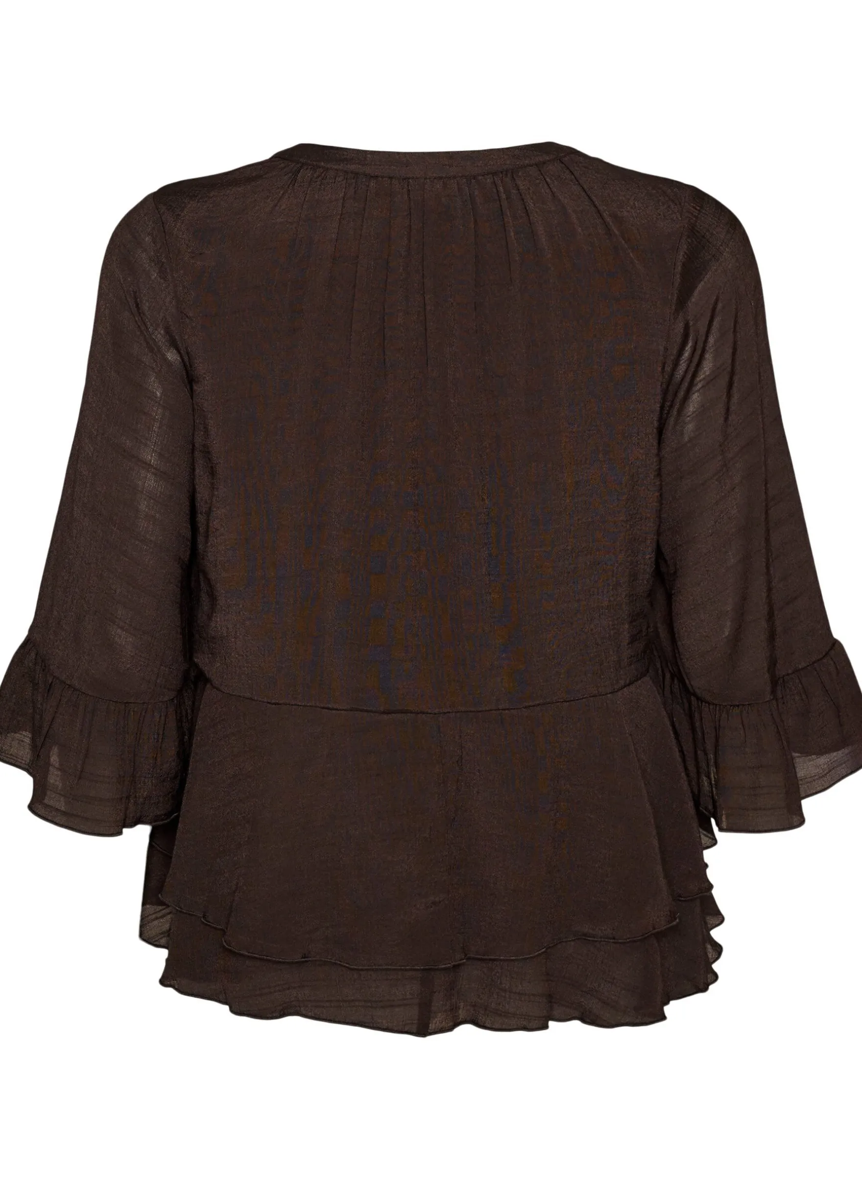 Bluse mit 3/4-Ärmeln und Rüschendetails