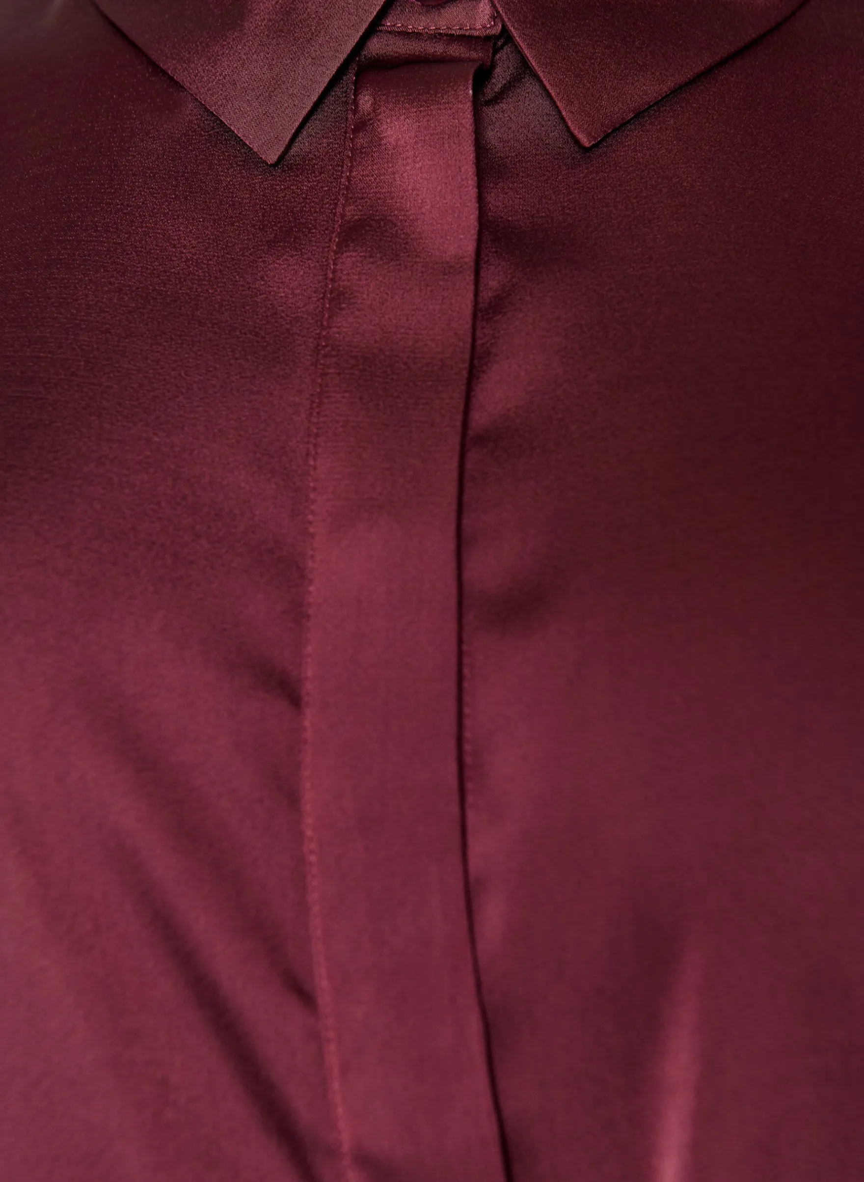 Bluse mit Satin-Optik und Wickeloptik