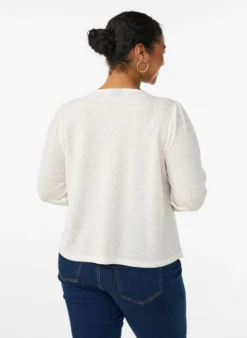Bluse mit Strukturmuster und Knopfverschluss
