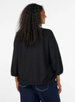 Bluse mit Struktur und 3/4-Ärmeln