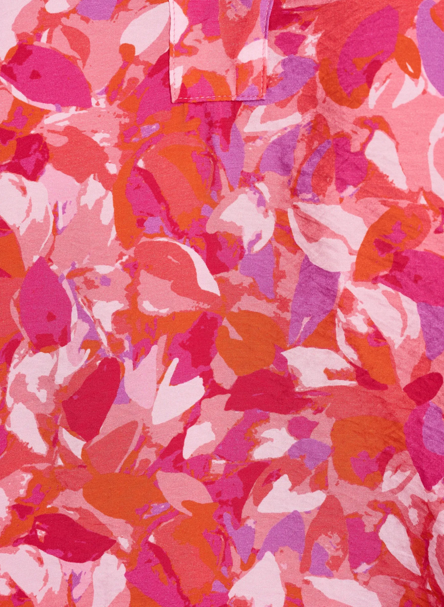 Bluse mit V-Ausschnitt und grafischem Blattmuster