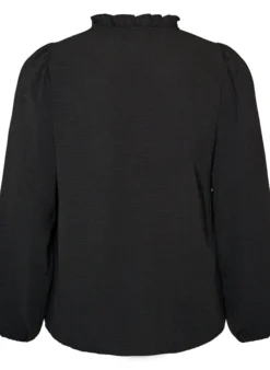 Bluse mit V-Ausschnitt und Häkelband