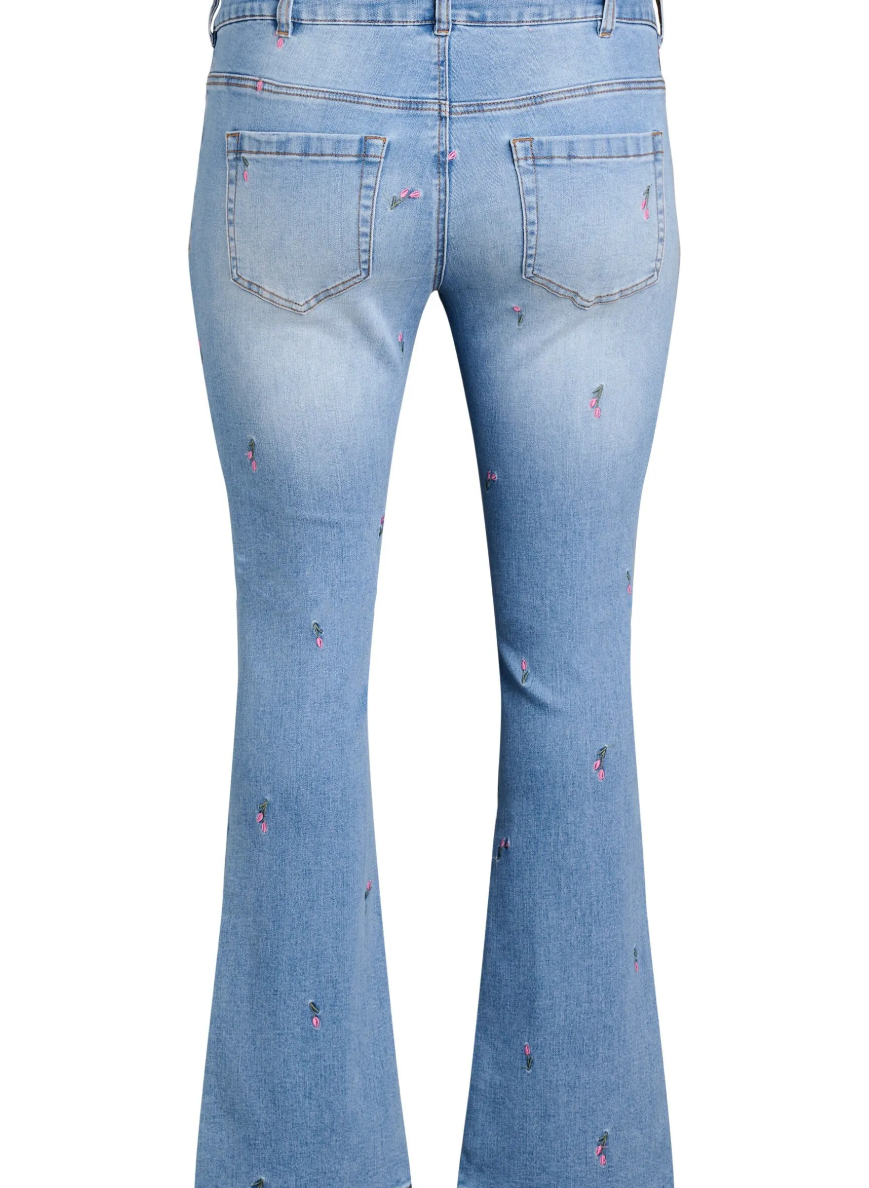 Bootcut Jeans mit gestickten Blumen