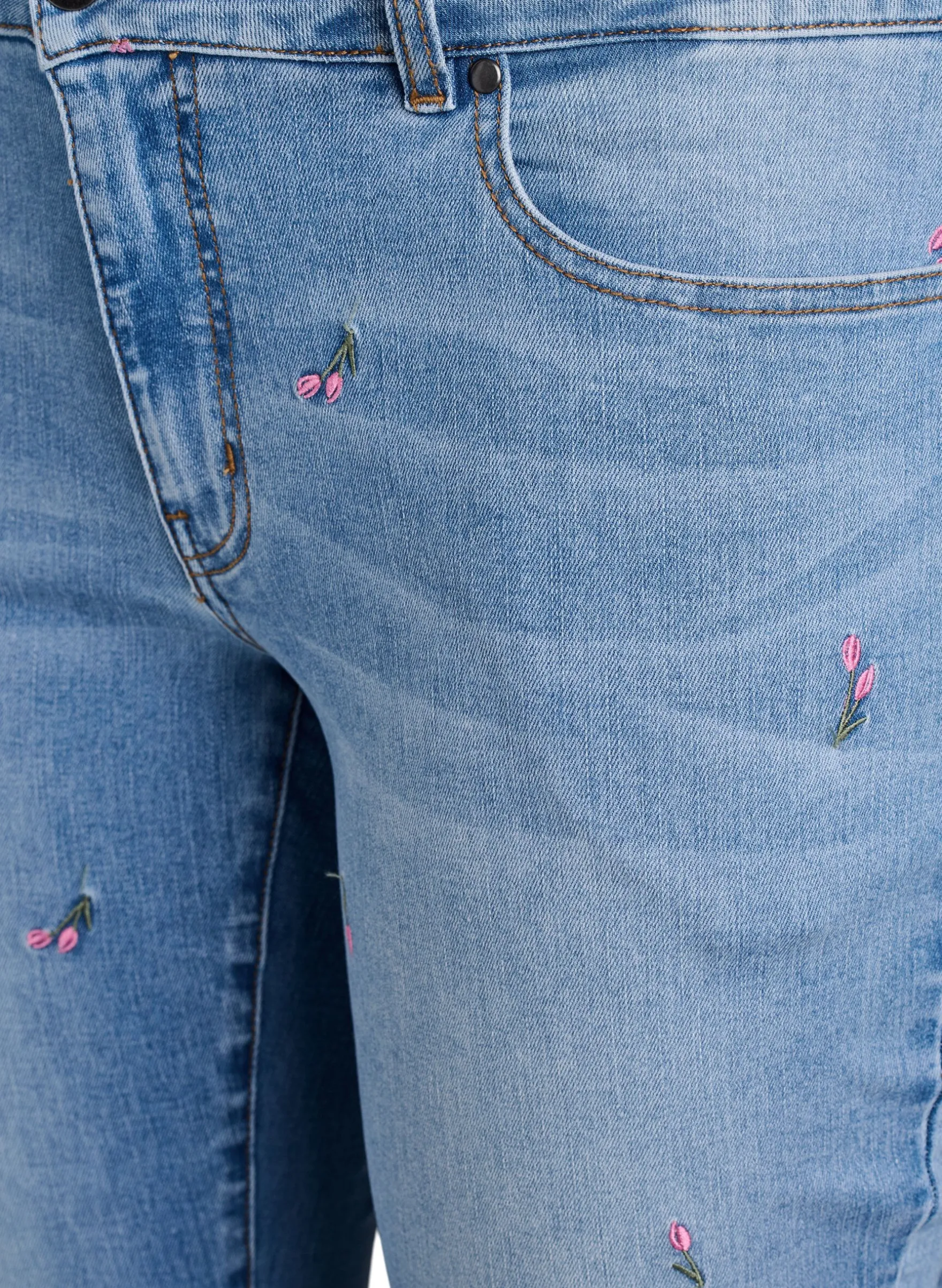 Bootcut Jeans mit gestickten Blumen